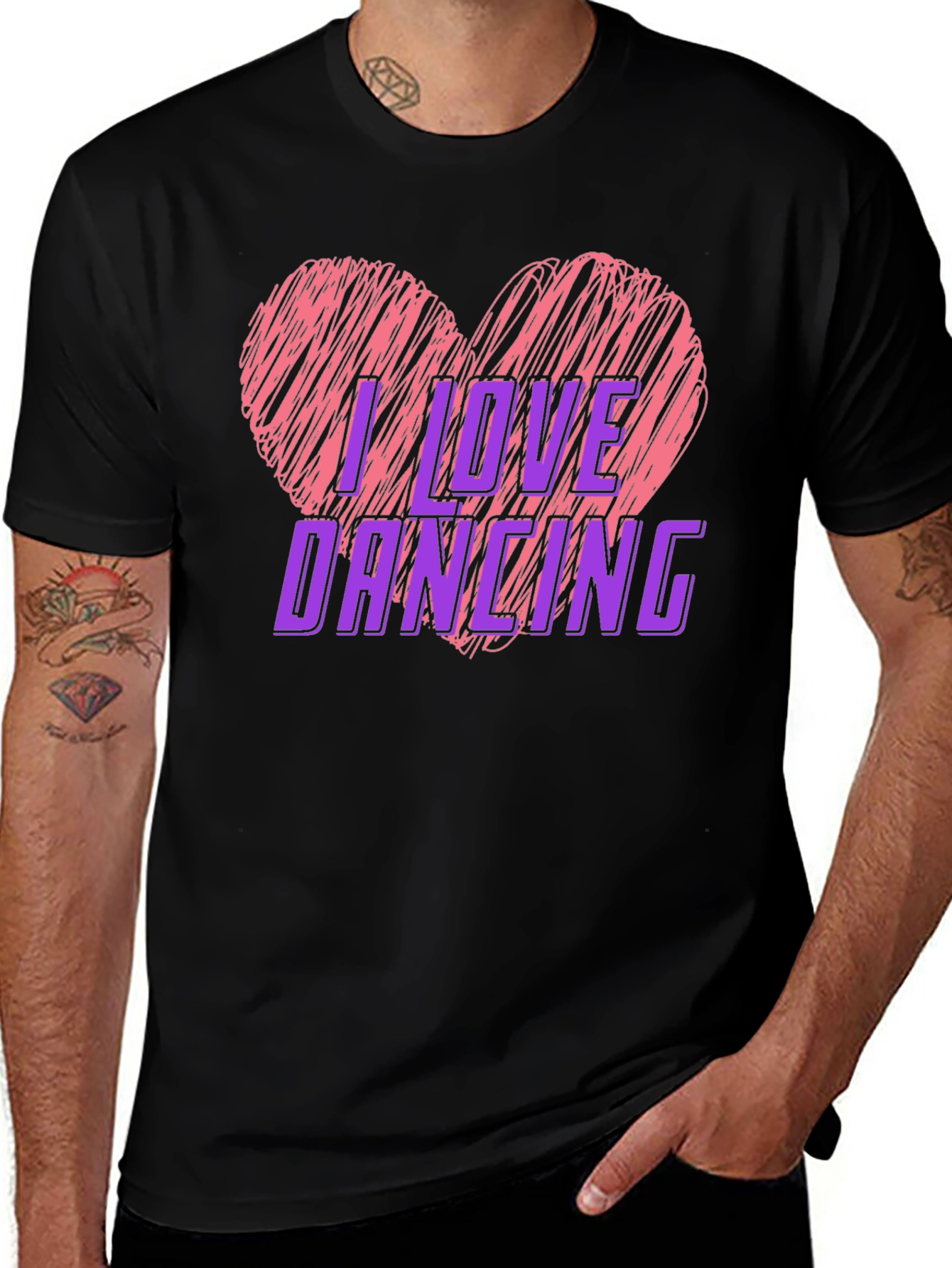 Variant 6 of I Love Dancing Graphic Tee - Heart Design