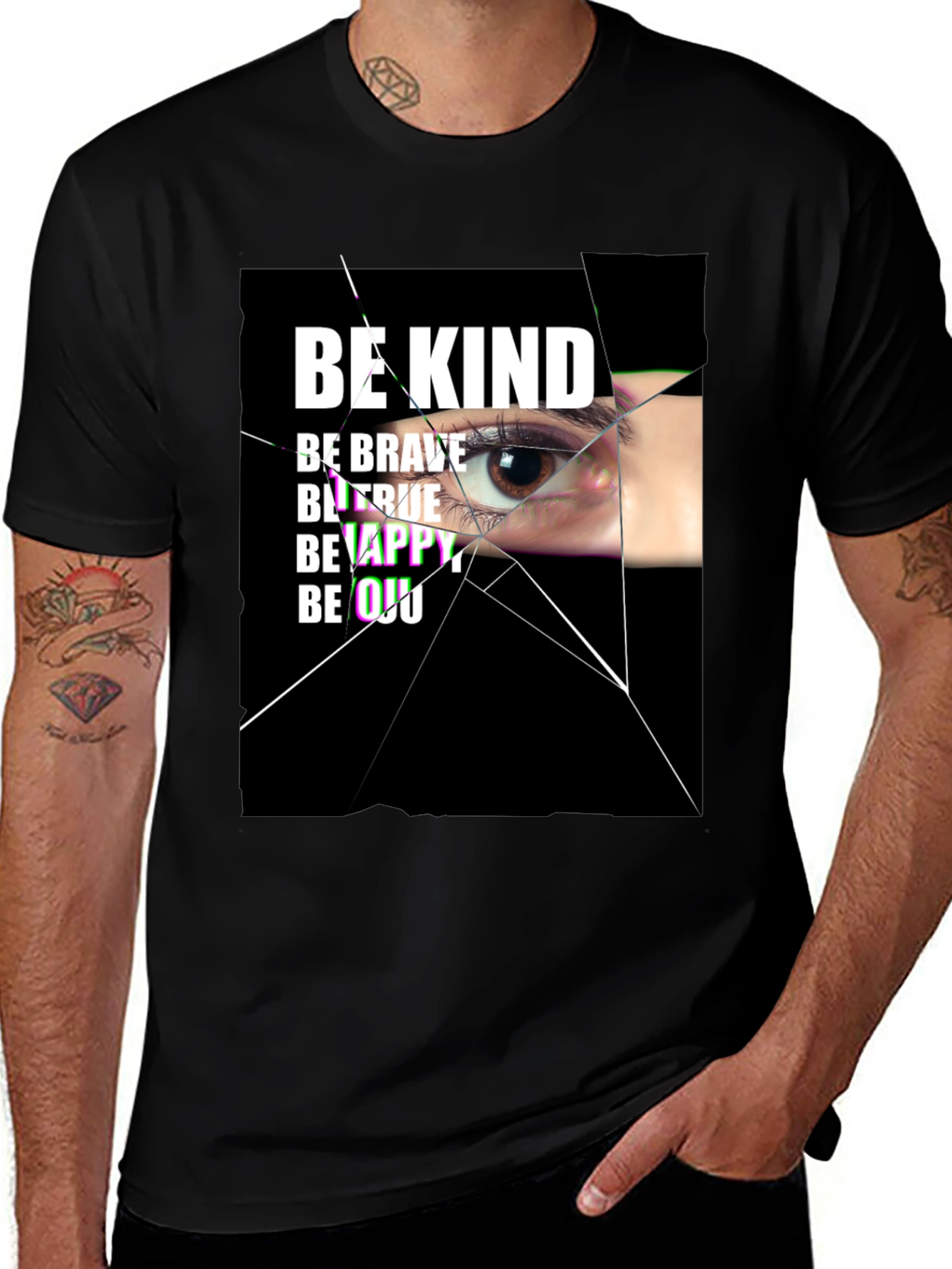 Variant 24 of Be Kind Graphic Tee - Unisex Black T-Shirt