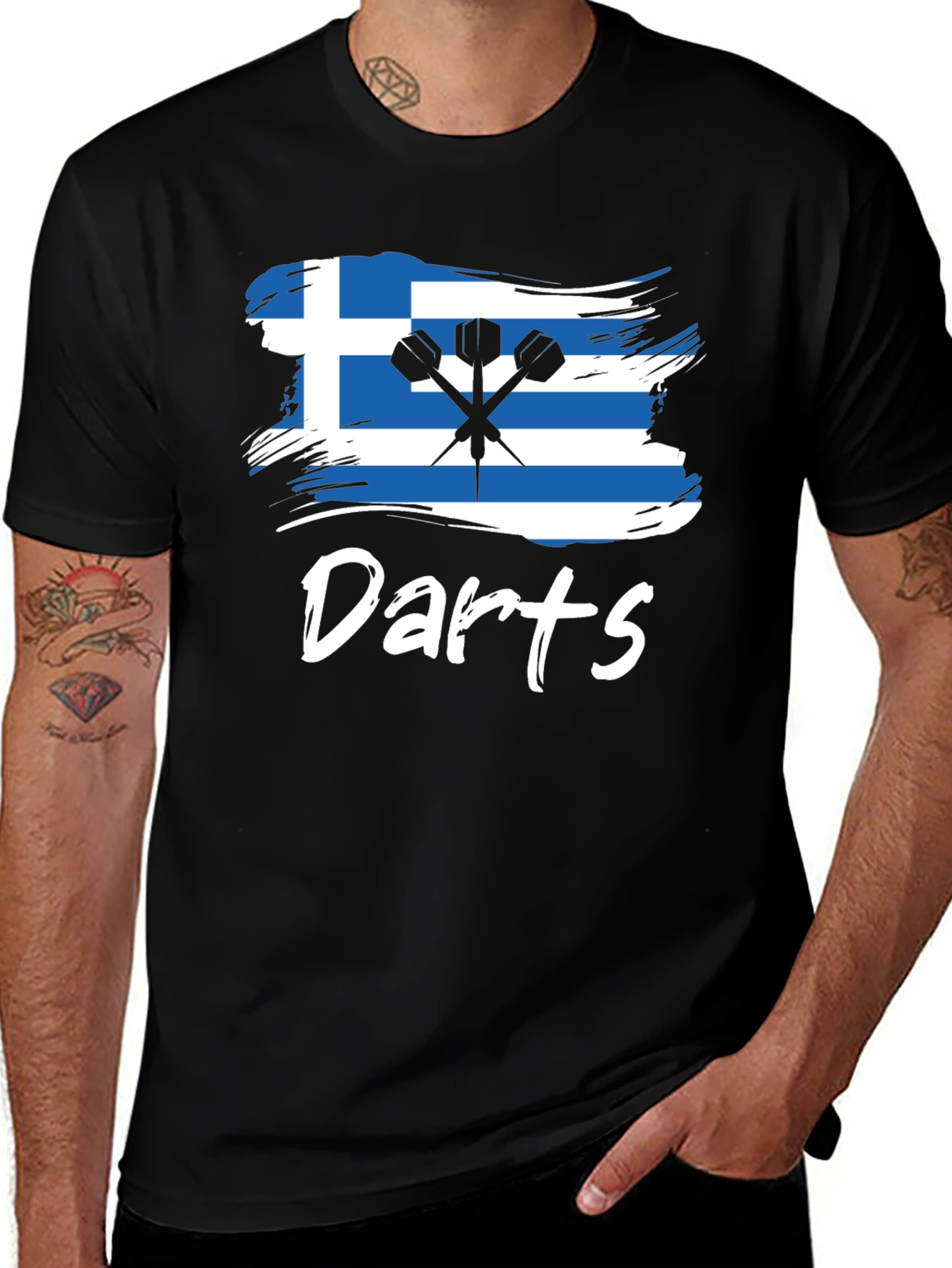 Greece Flag Darts T-Shirt