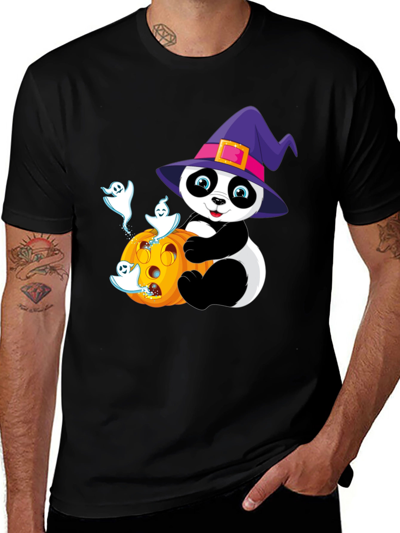 Variant 15 of Halloween Panda T-Shirt - Spooky Cute Design