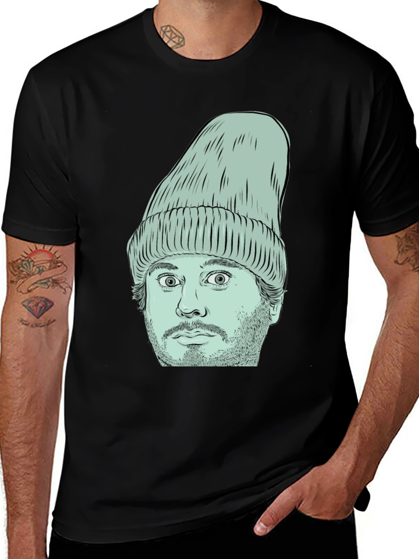 Variant 29 of Beanie Face Graphic T-Shirt - Unique Style