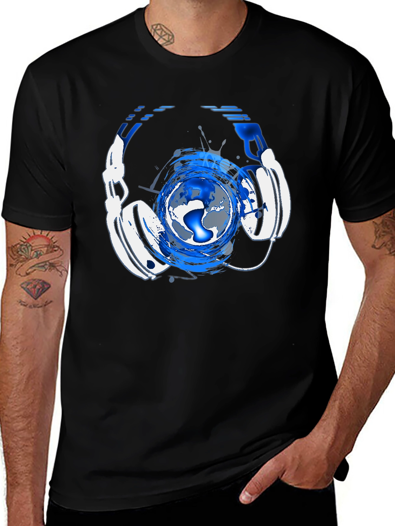 Variant 8 of Headphone Globe Graphic Tee