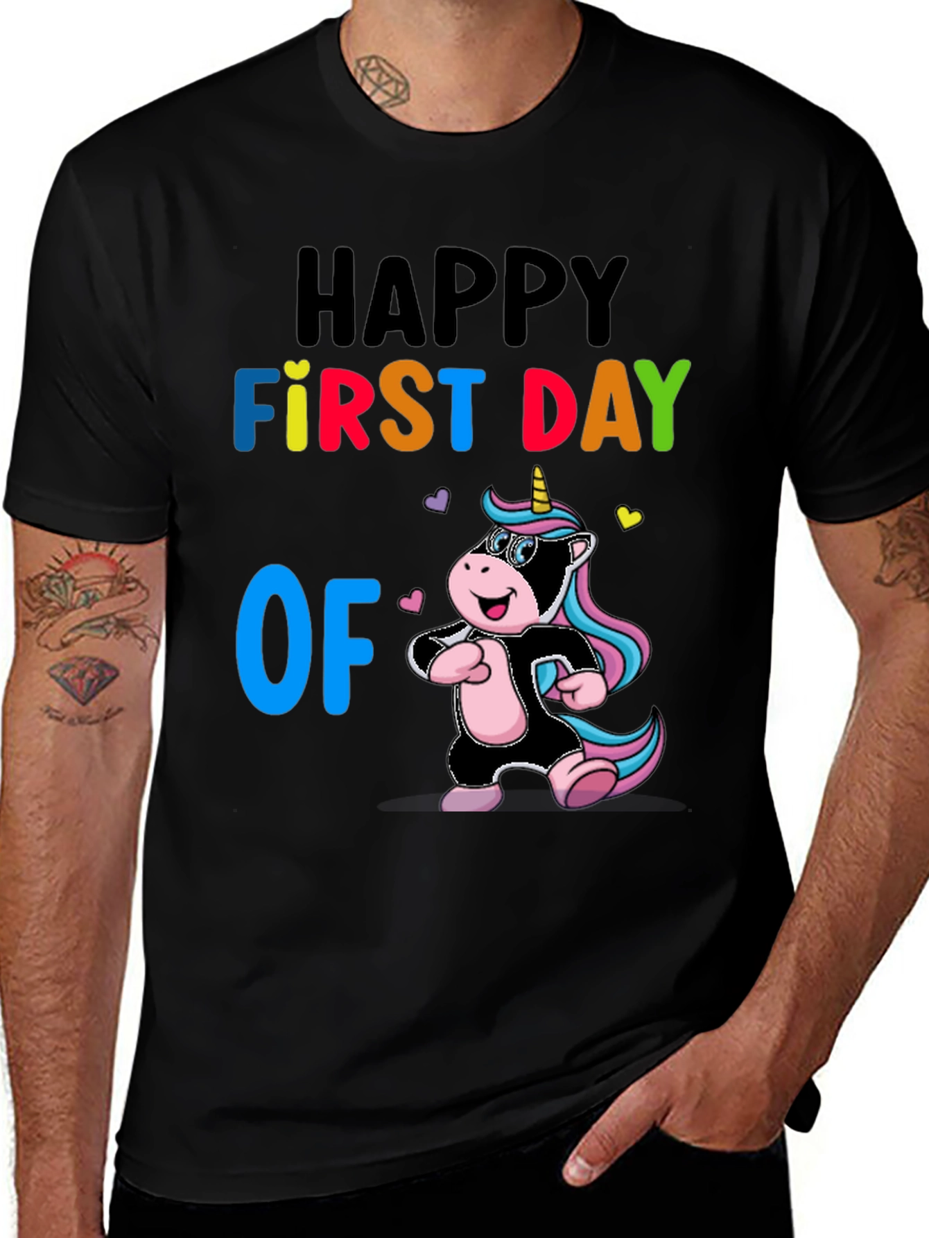 Variant 21 of Happy First Day Unicorn T-Shirt