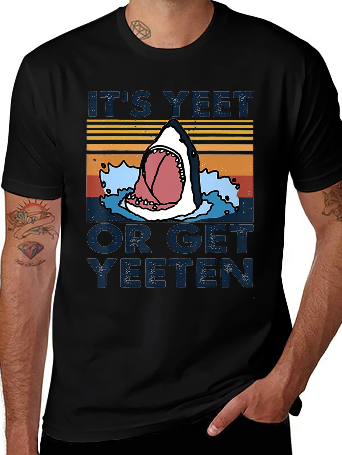 Variant 8 of It's Yeet or Get Yeeten Shark Graphic Tee
