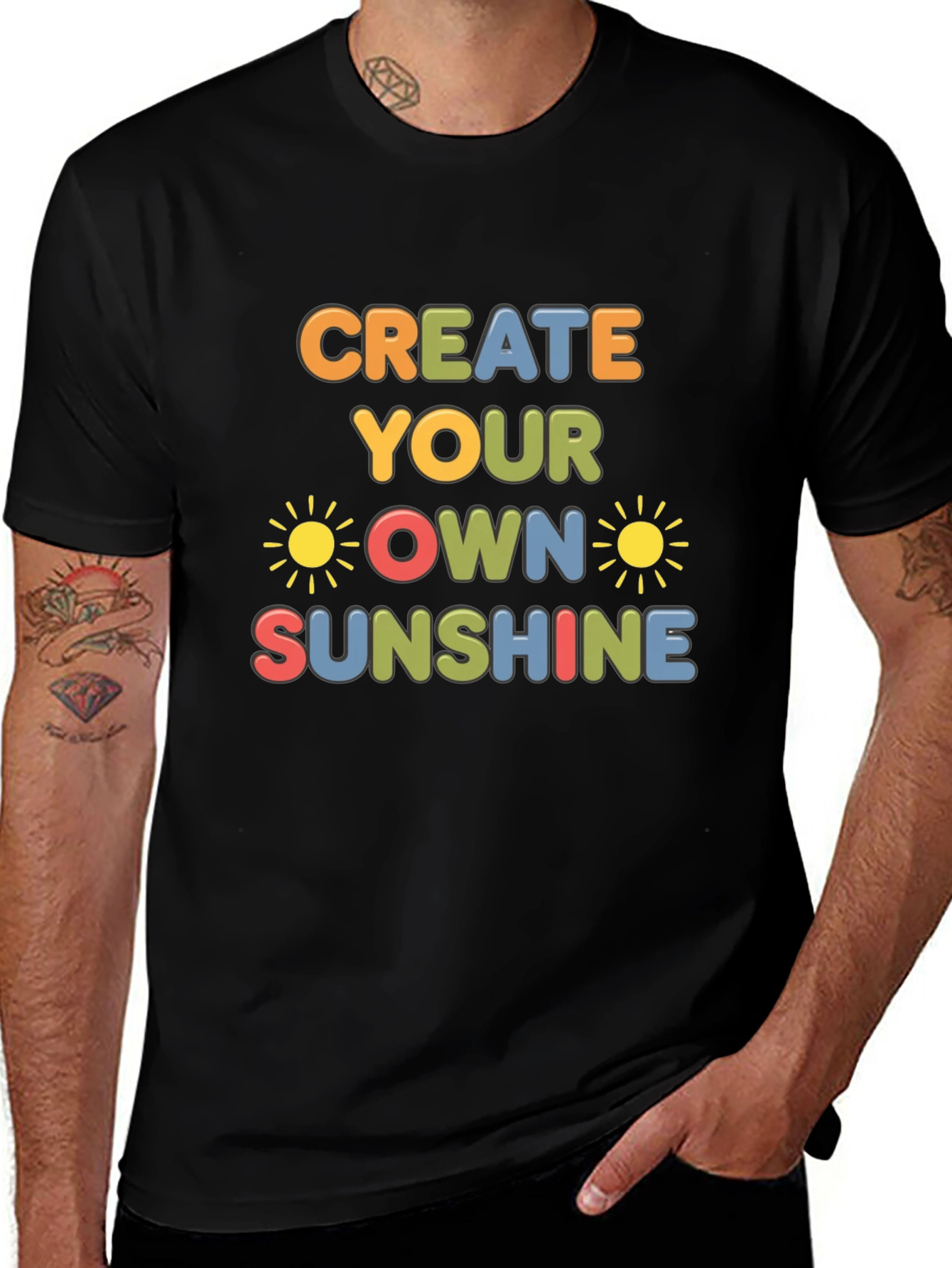Variant 18 of Create Your Own Sunshine Graphic Tee - Black