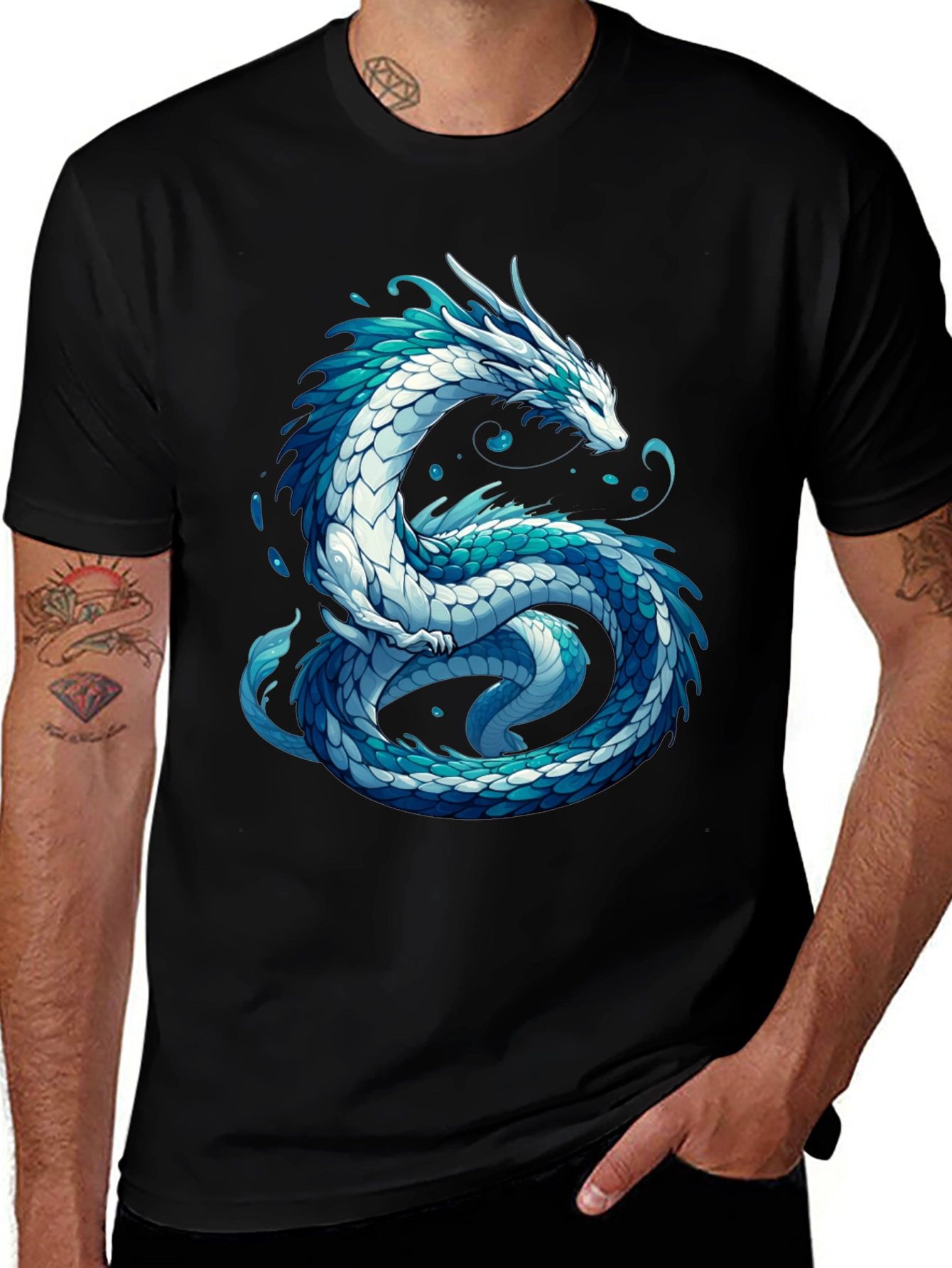 Variant 5 of Dragon Graphic Tee - Black Cotton T-Shirt