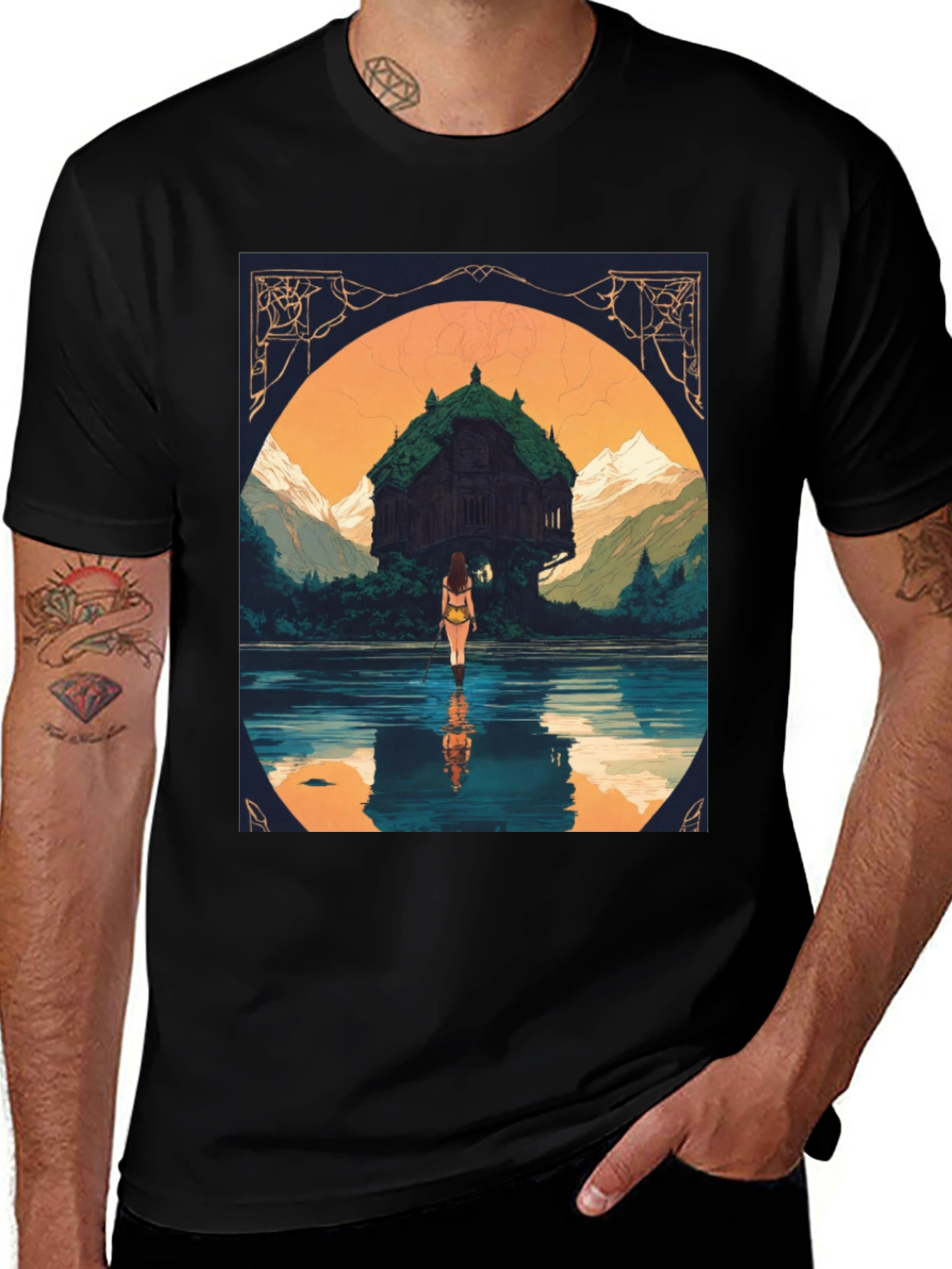 Variant 25 of Fantasy Lake House Graphic Tee