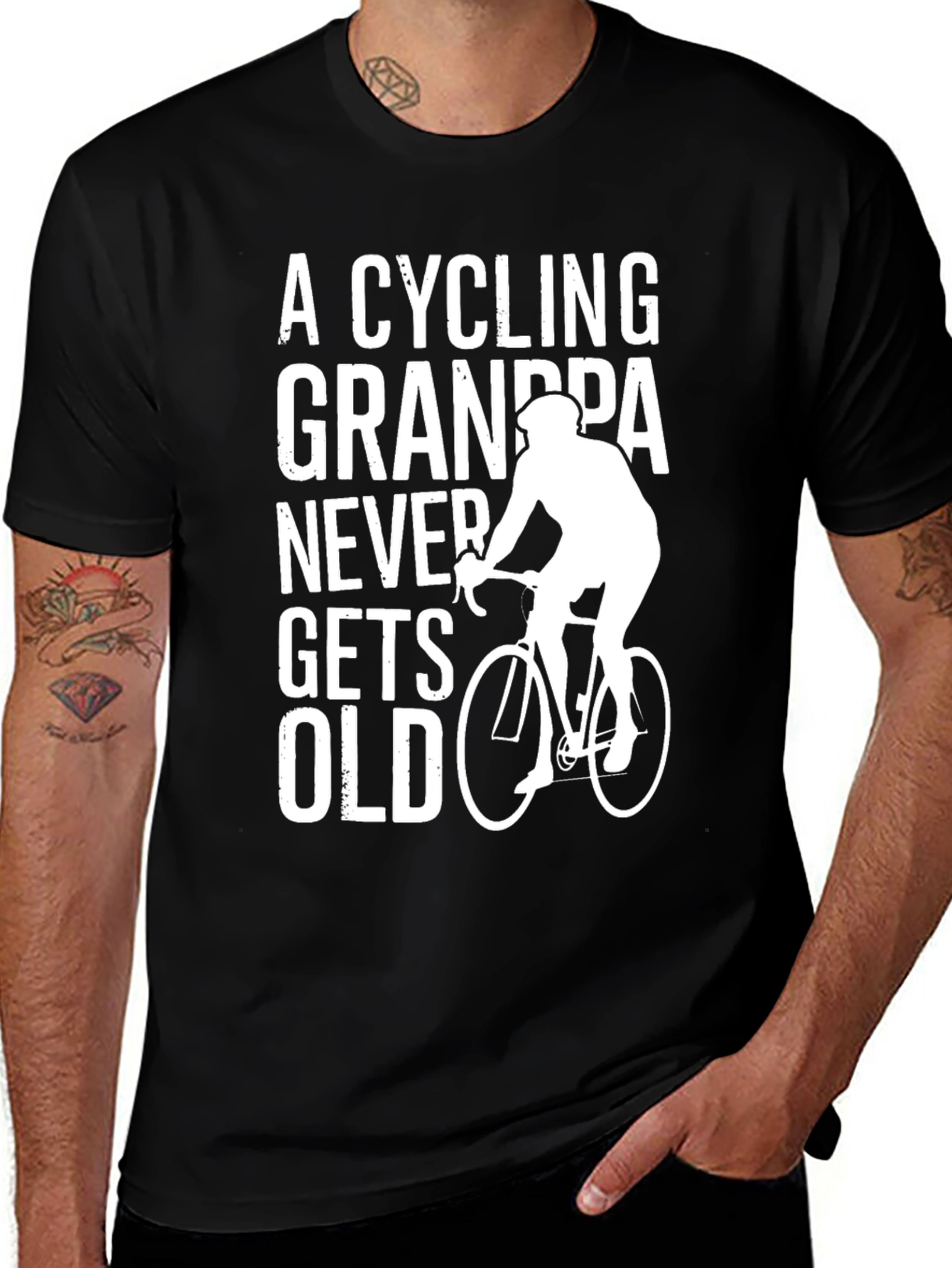 Variant 15 of Cycling Grandpa T-Shirt - Never Gets Old!