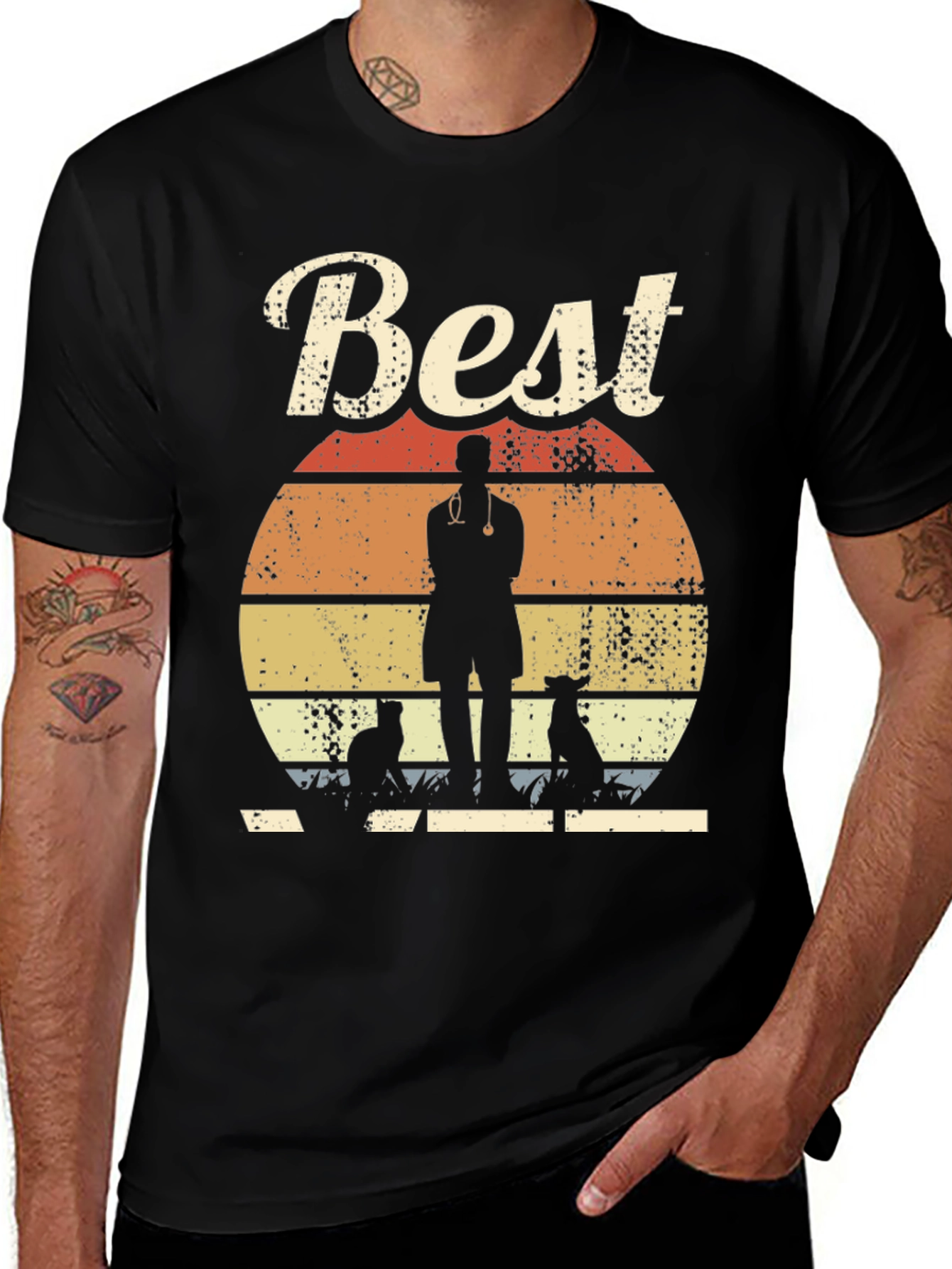 Variant 21 of Best Veterinarian T-Shirt Retro Style Vet Tee