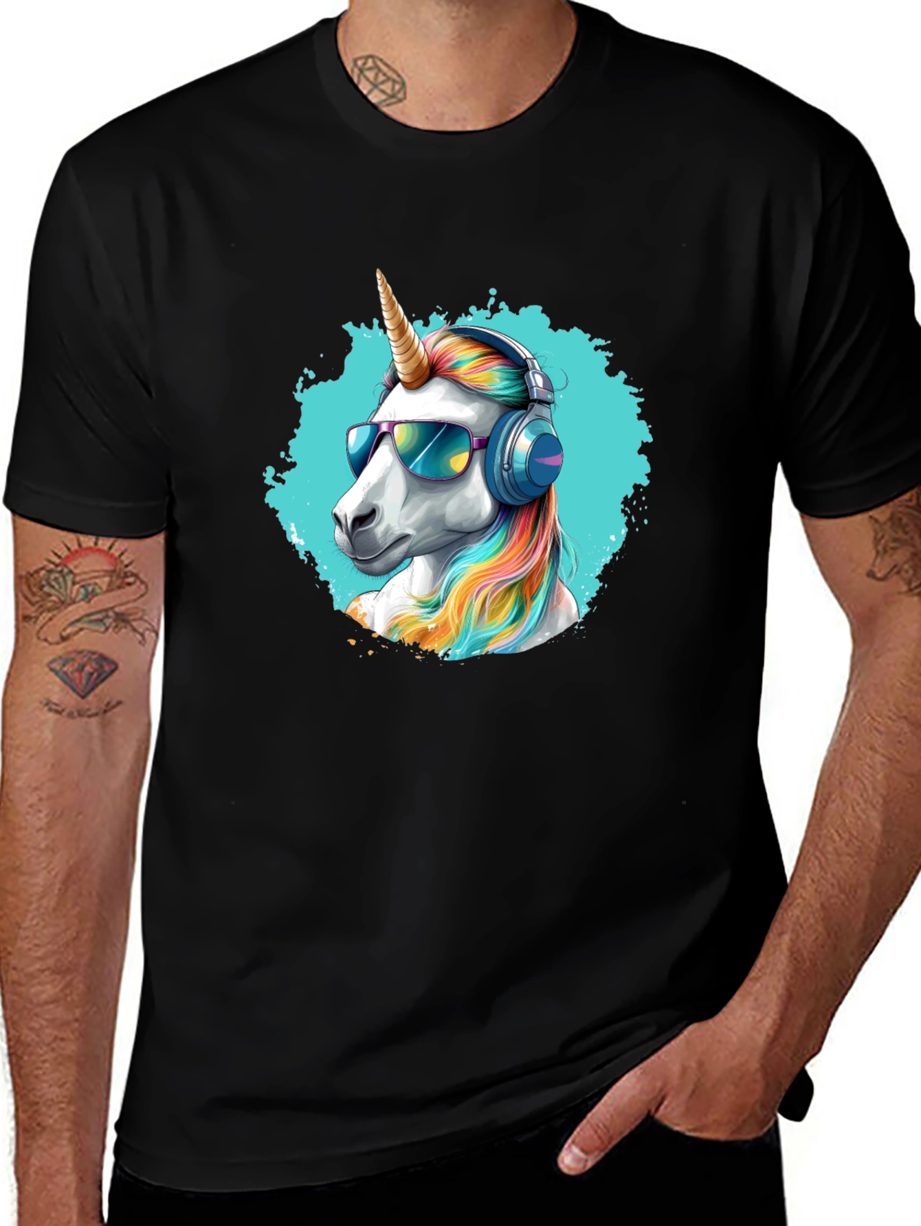 Variant 26 of Unicorn Headphones Graphic T-Shirt - Cool Style
