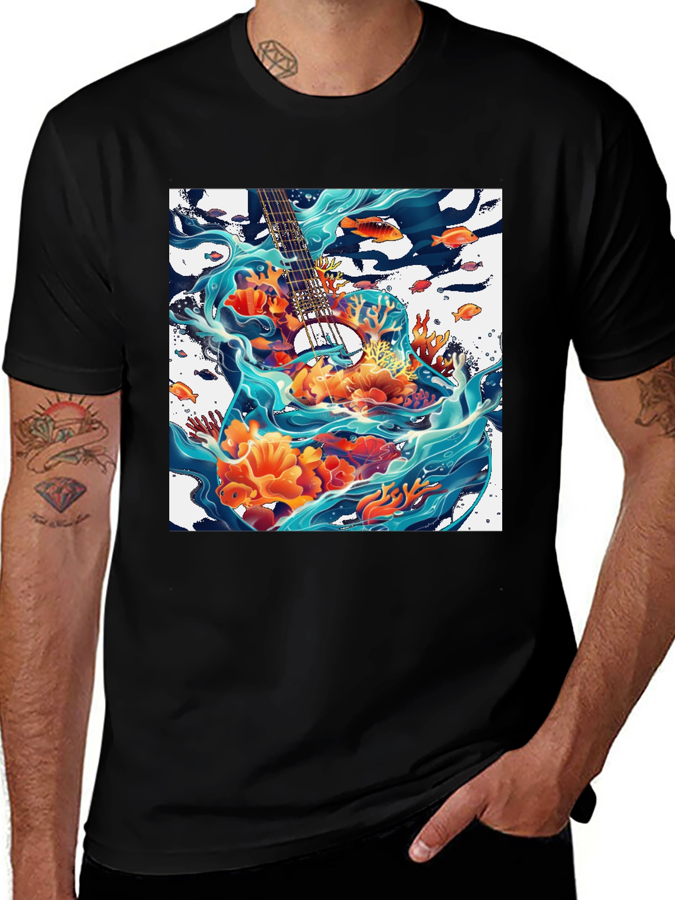Variant 29 of Ocean Guitar Graphic T-Shirt