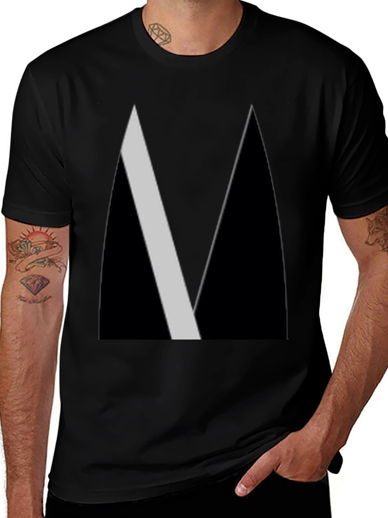 Variant 28 of Abstract Black Geometric Tee