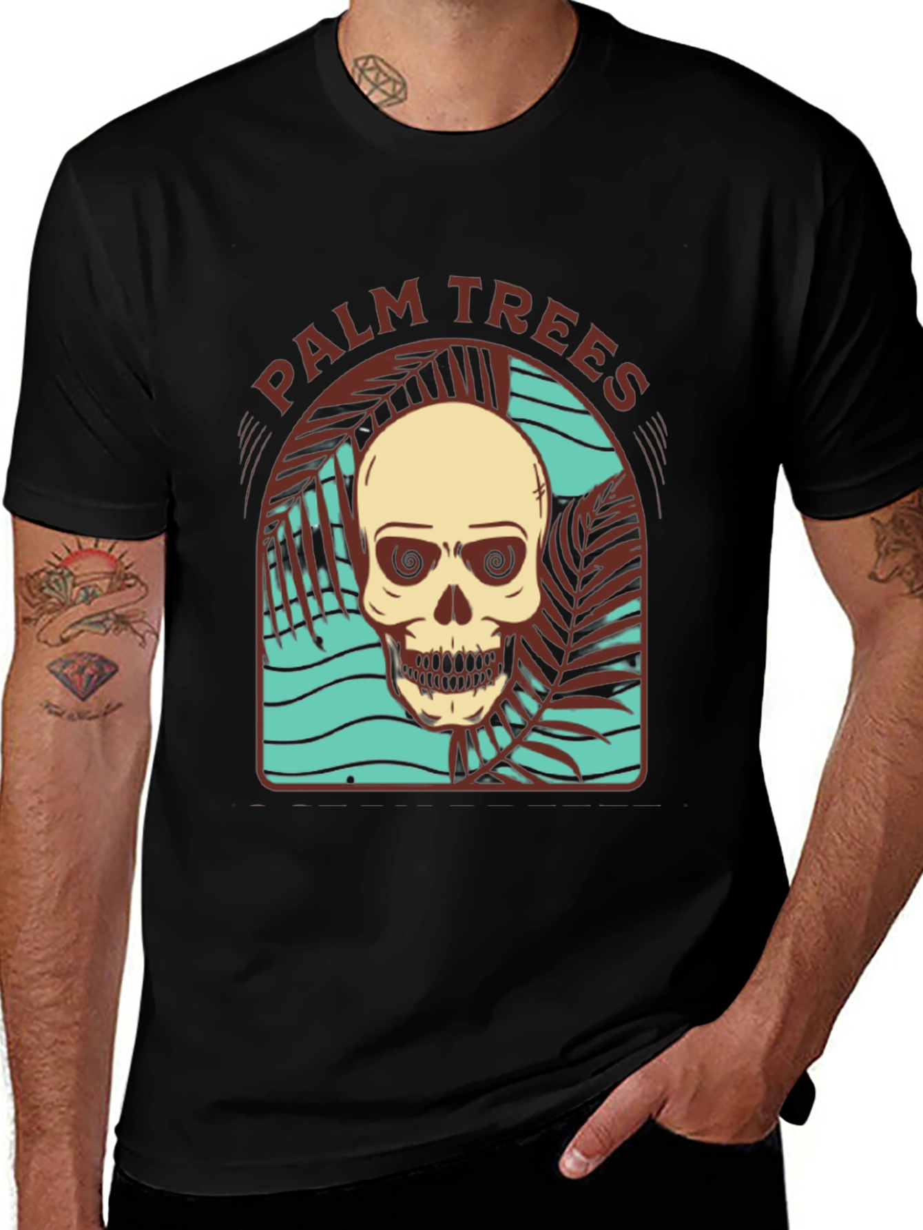 Variant 30 of Skull Palm Trees T-Shirt