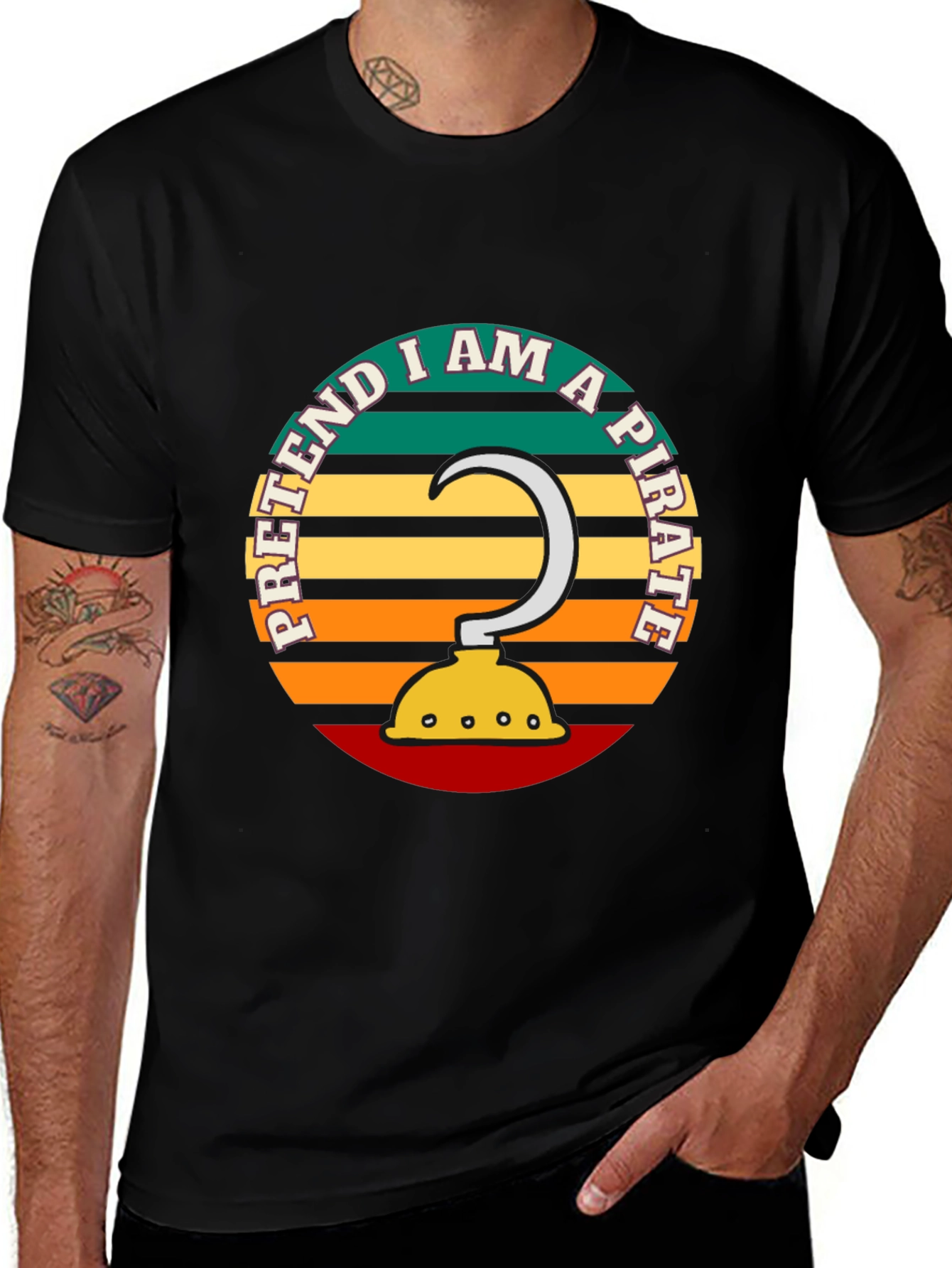 Variant 30 of Pretend I Am A Pirate Graphic Tee - Black