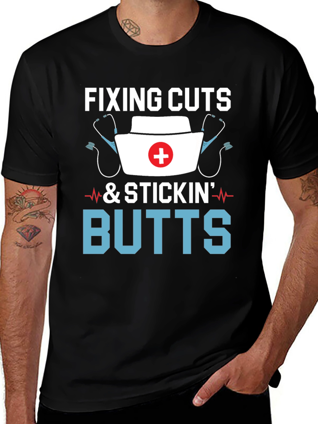 Variant 13 of Fixing Cuts and Stickin' Butts Graphic Tee