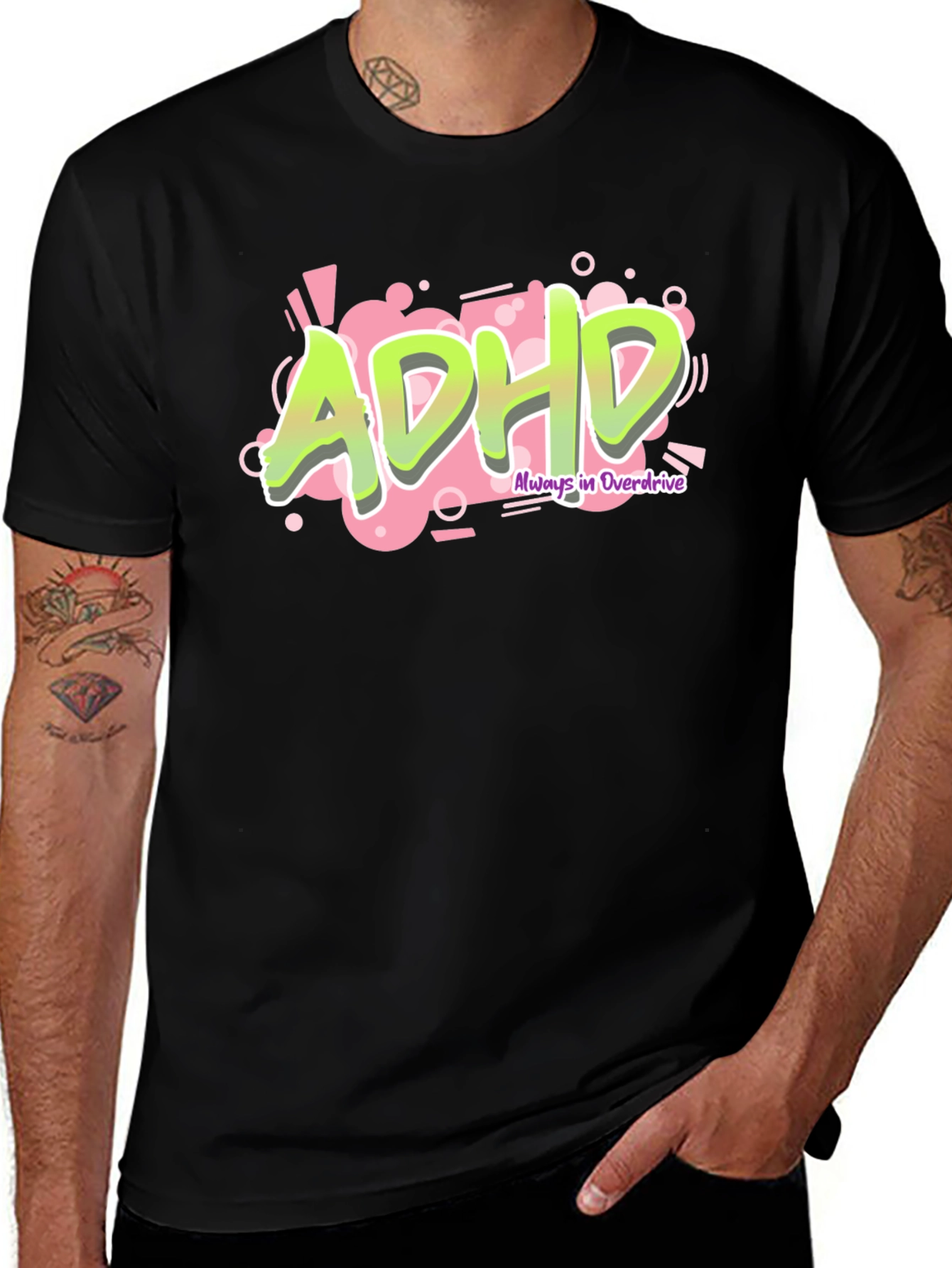 Variant 17 of ADHD Always in Overdrive Graphic Tee