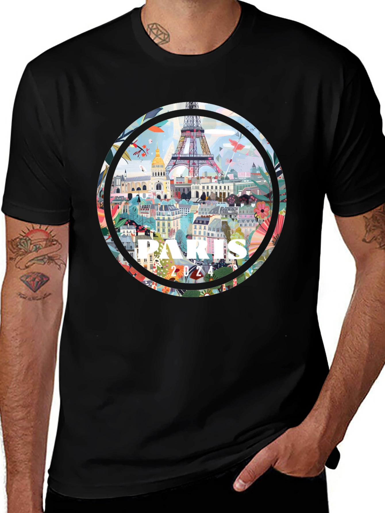 Paris 2024 Graphic Tee - Artistic Cityscape T-Shirt