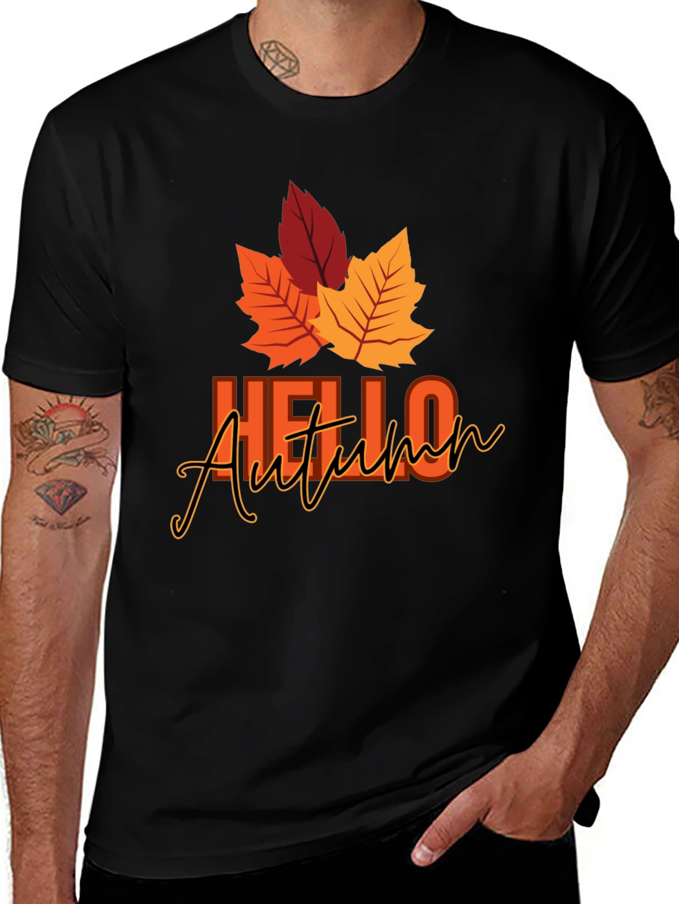 Variant 9 of Hello Autumn Graphic Tee - Fall Season Shirt