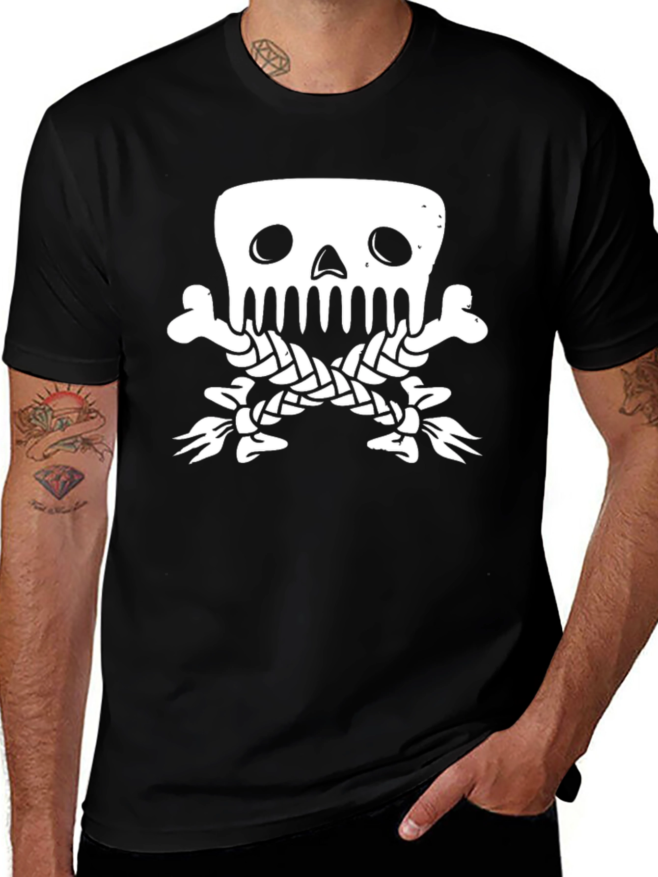 Variant 28 of Skull and Crossbones Graphic T-Shirt