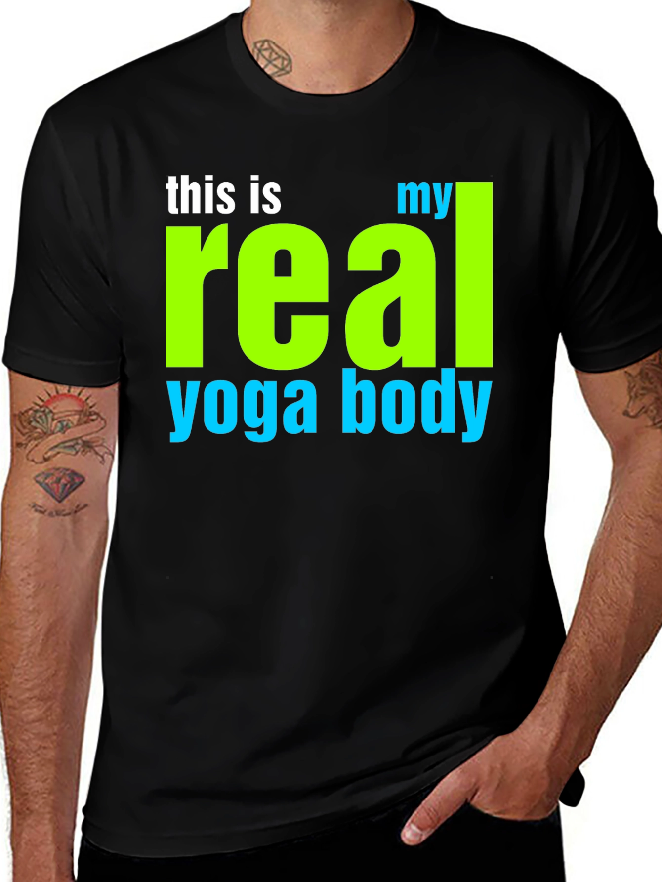 Variant 11 of Real Yoga Body T-Shirt - Unisex Cotton Tee