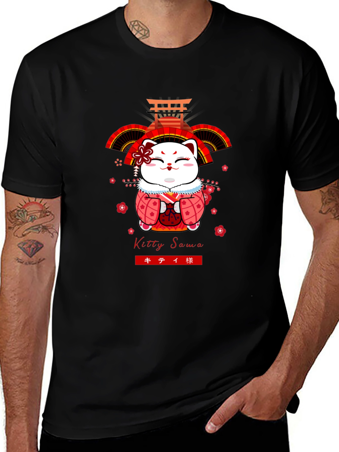 Variant 14 of Kitty Sawa Cat Graphic T-Shirt