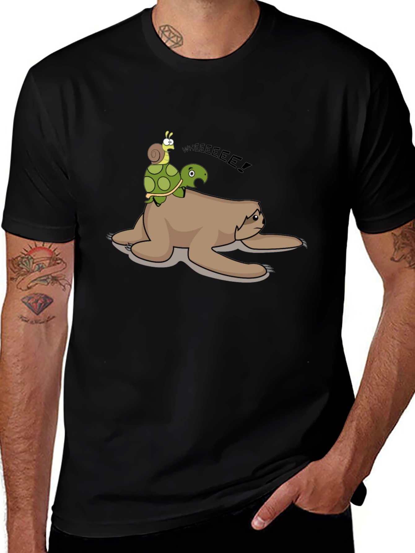 Variant 2 of Sloth, Turtle, and Snail Graphic T-Shirt