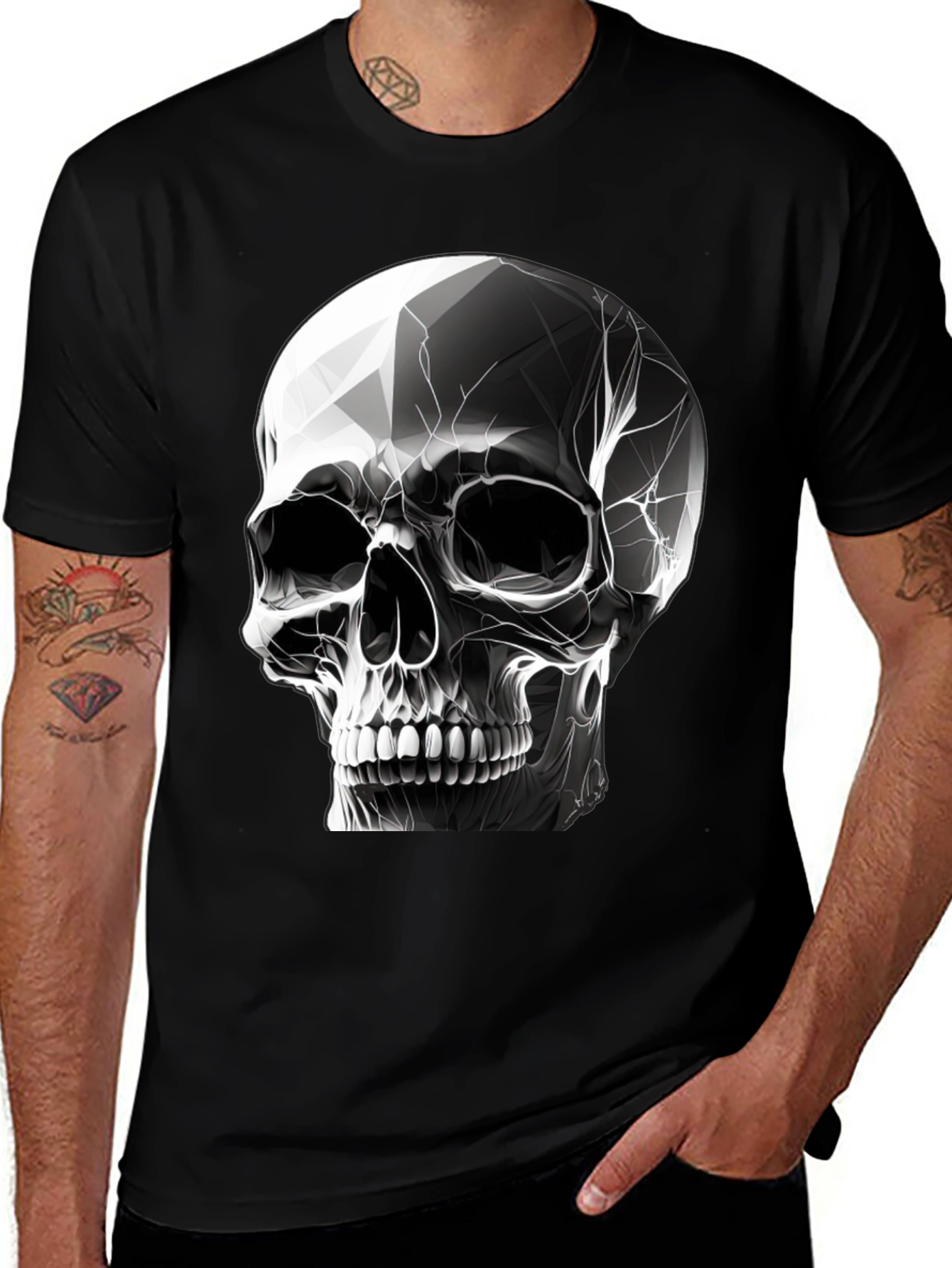 Variant 17 of Skull Graphic Black T-Shirt - Stylish & Edgy