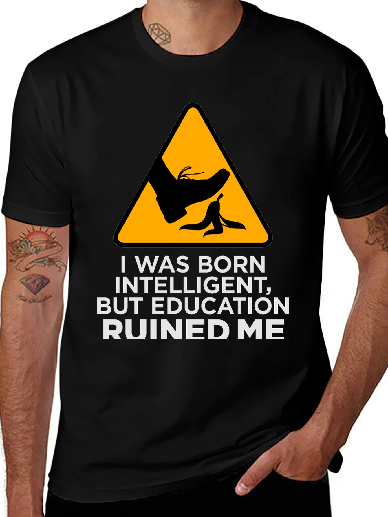 Variant 17 of Humorous "Education Ruined Me" Graphic T-Shirt