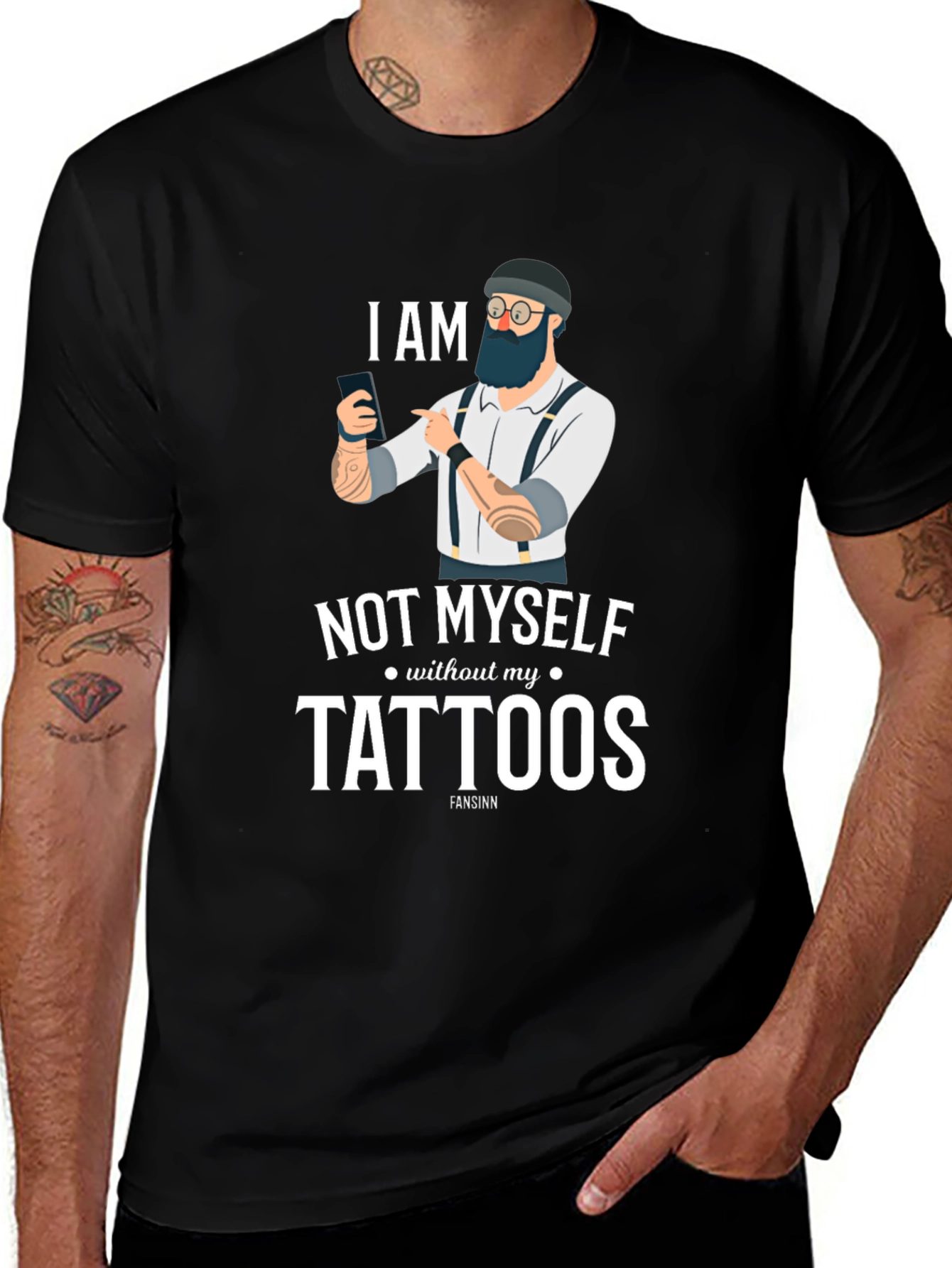 Variant 8 of I am Not Myself Without My Tattoos Graphic Tee