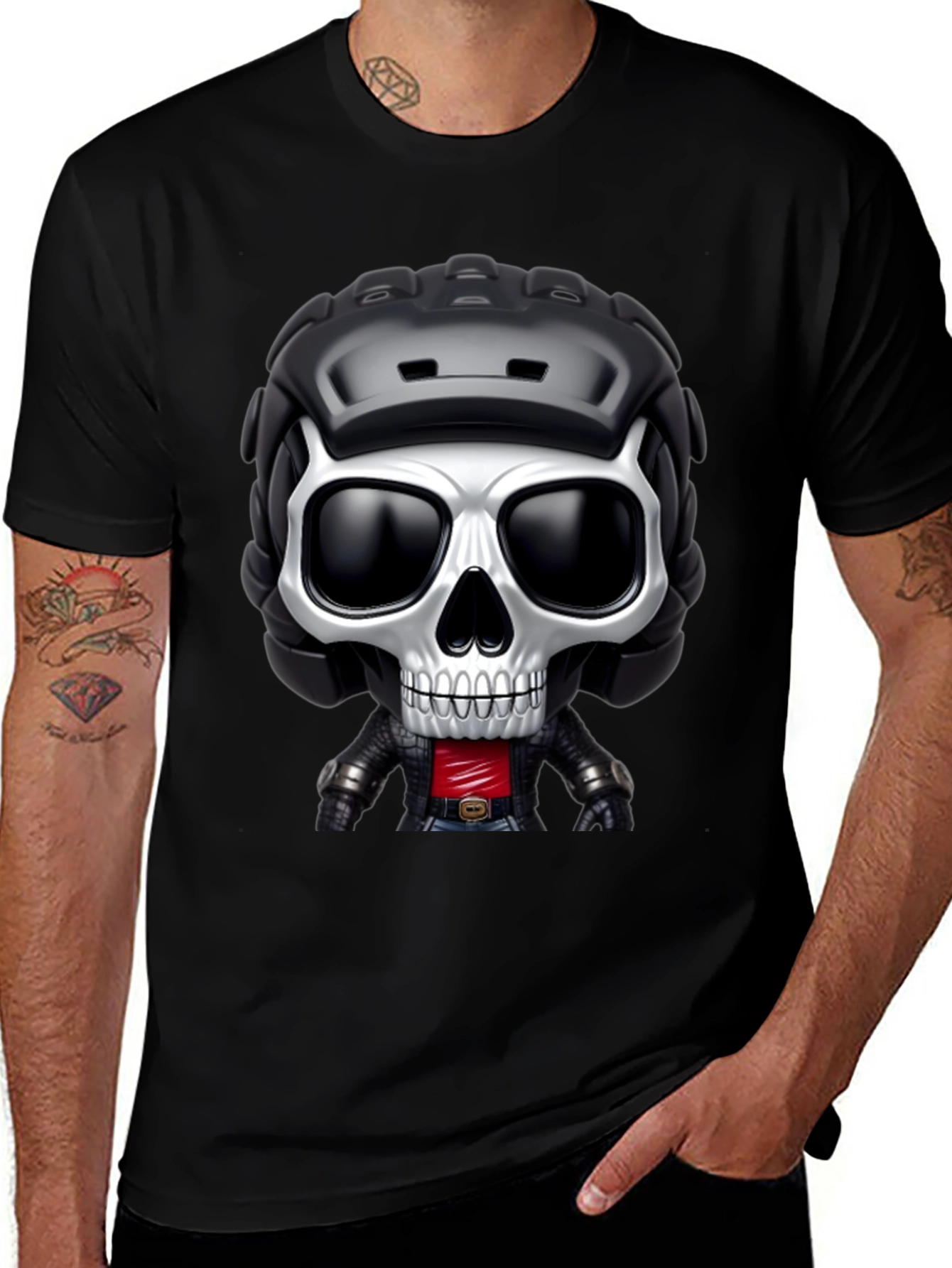 Skull Rider Graphic Tee - Black