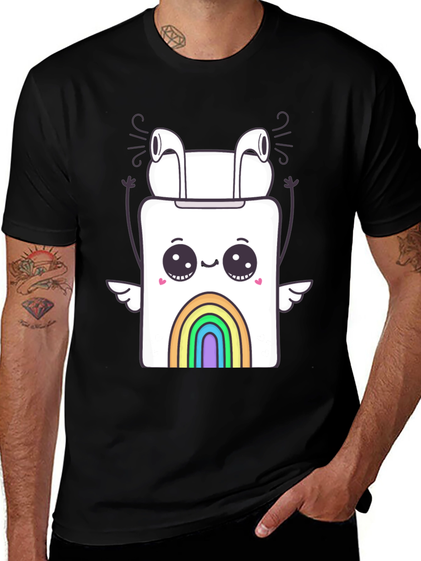 Variant 22 of Cute Rainbow Airpod Case Graphic T-Shirt