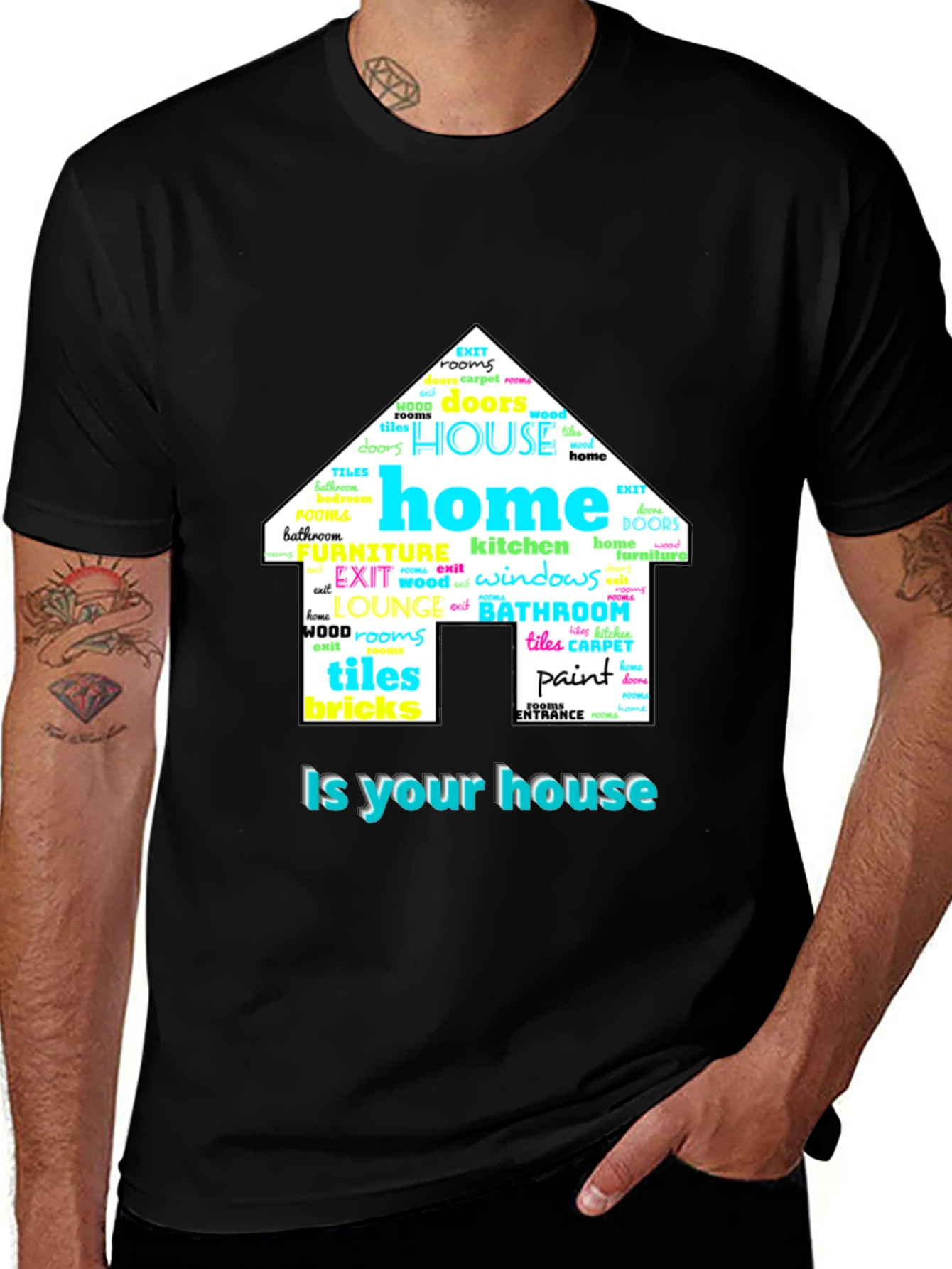 Variant 15 of Home House Word Art T-Shirt