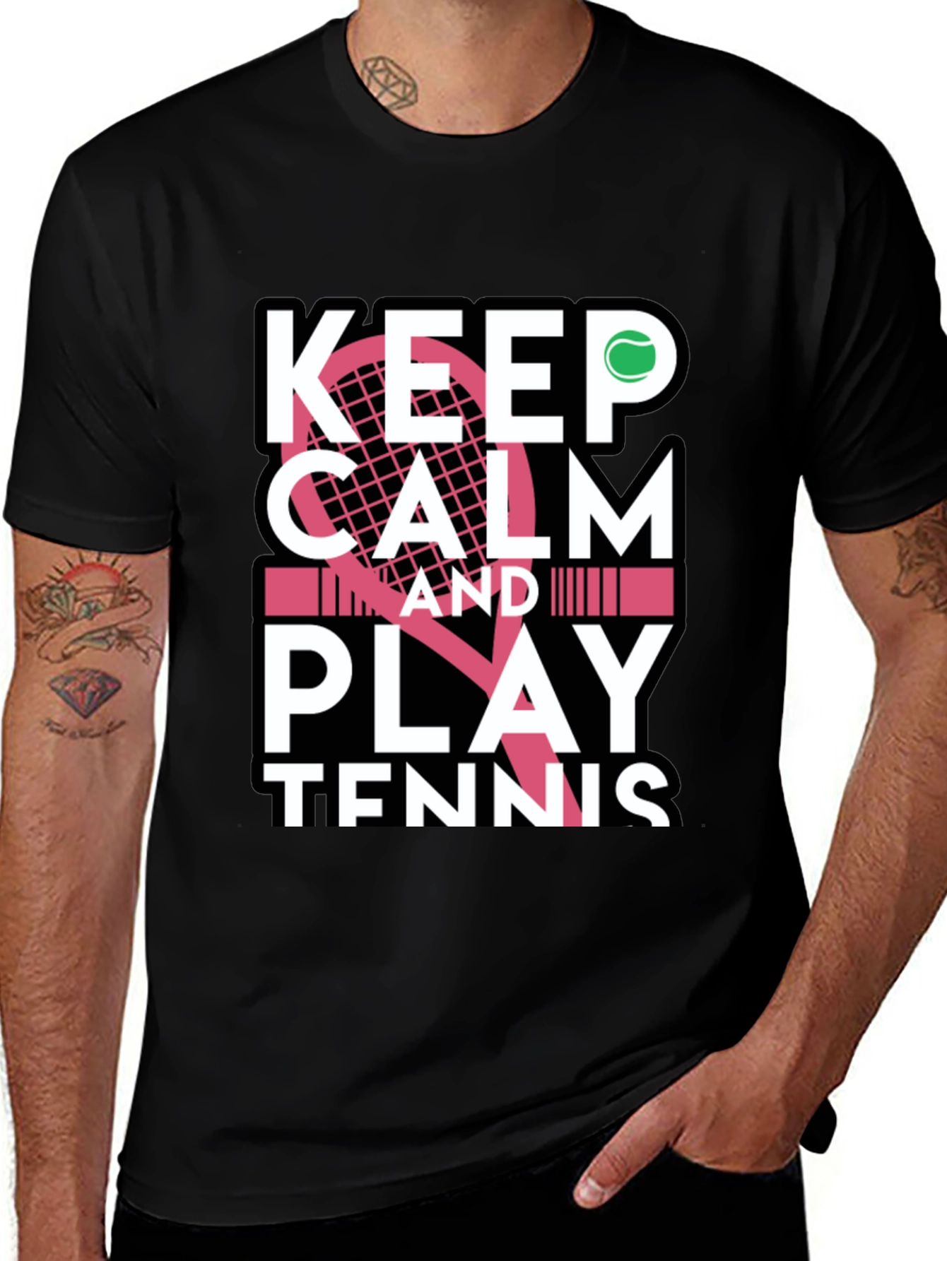 Variant 9 of Keep Calm and Play Tennis Graphic T-Shirt