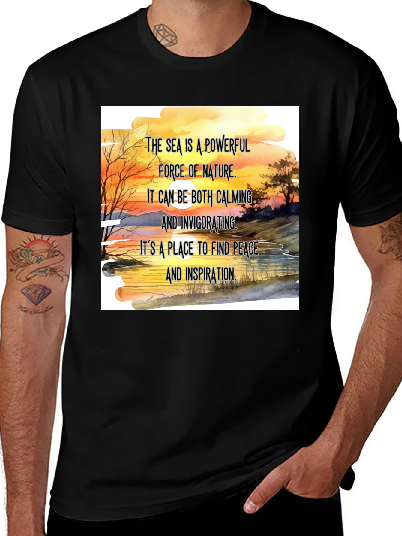 Variant 2 of Nature Sea Quote Graphic Tee - Calming & Inspirational Shirt