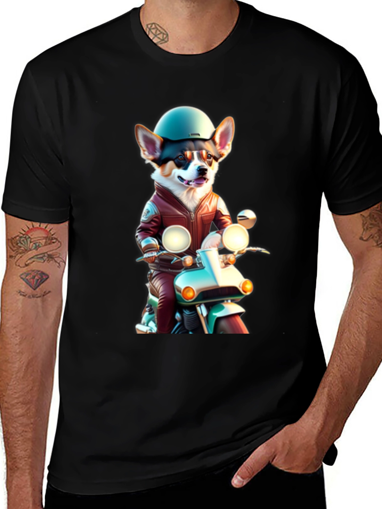 Variant 13 of Corgi Biker Graphic Tee