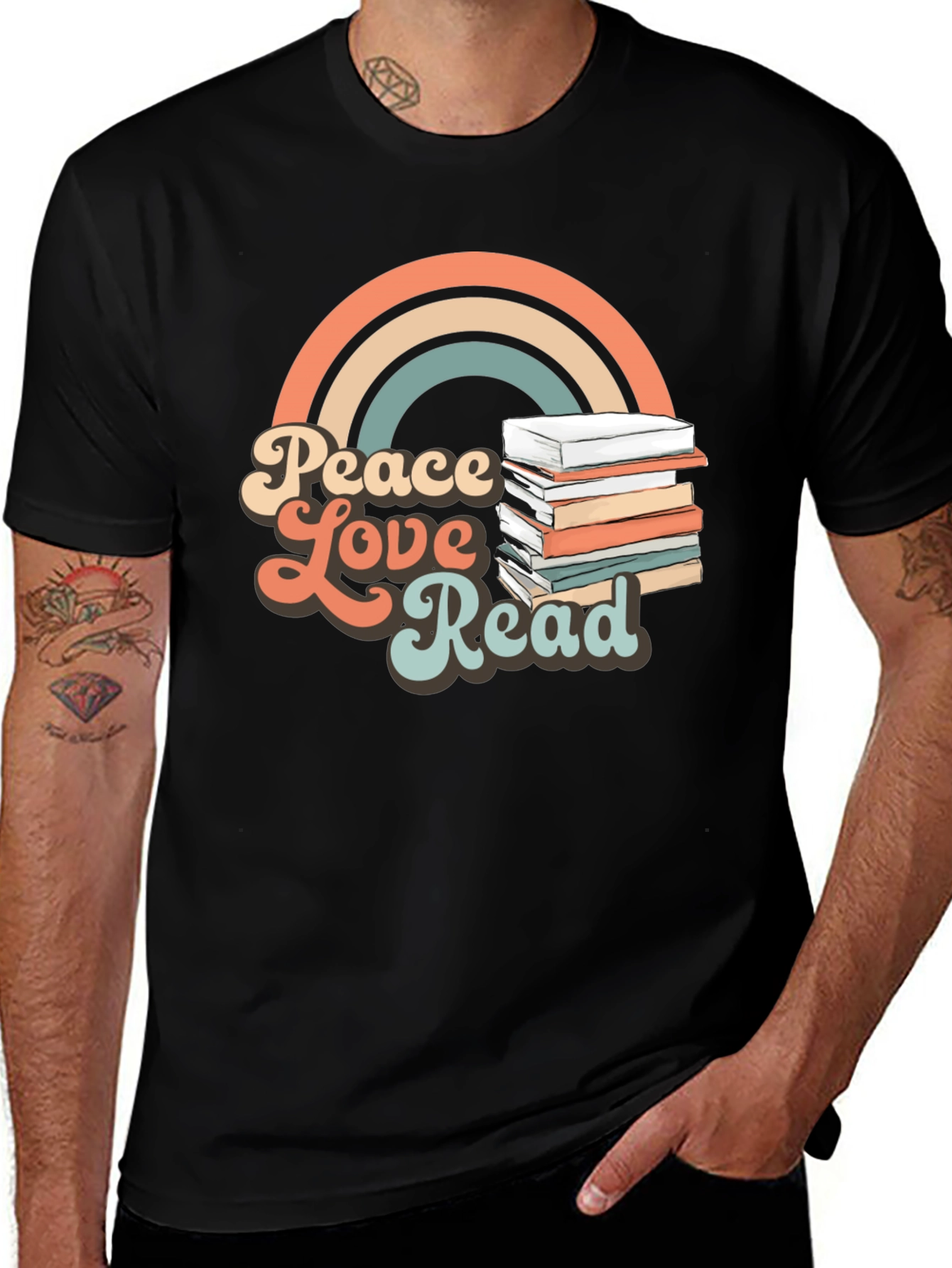 Variant 3 of Peace Love Read T-Shirt