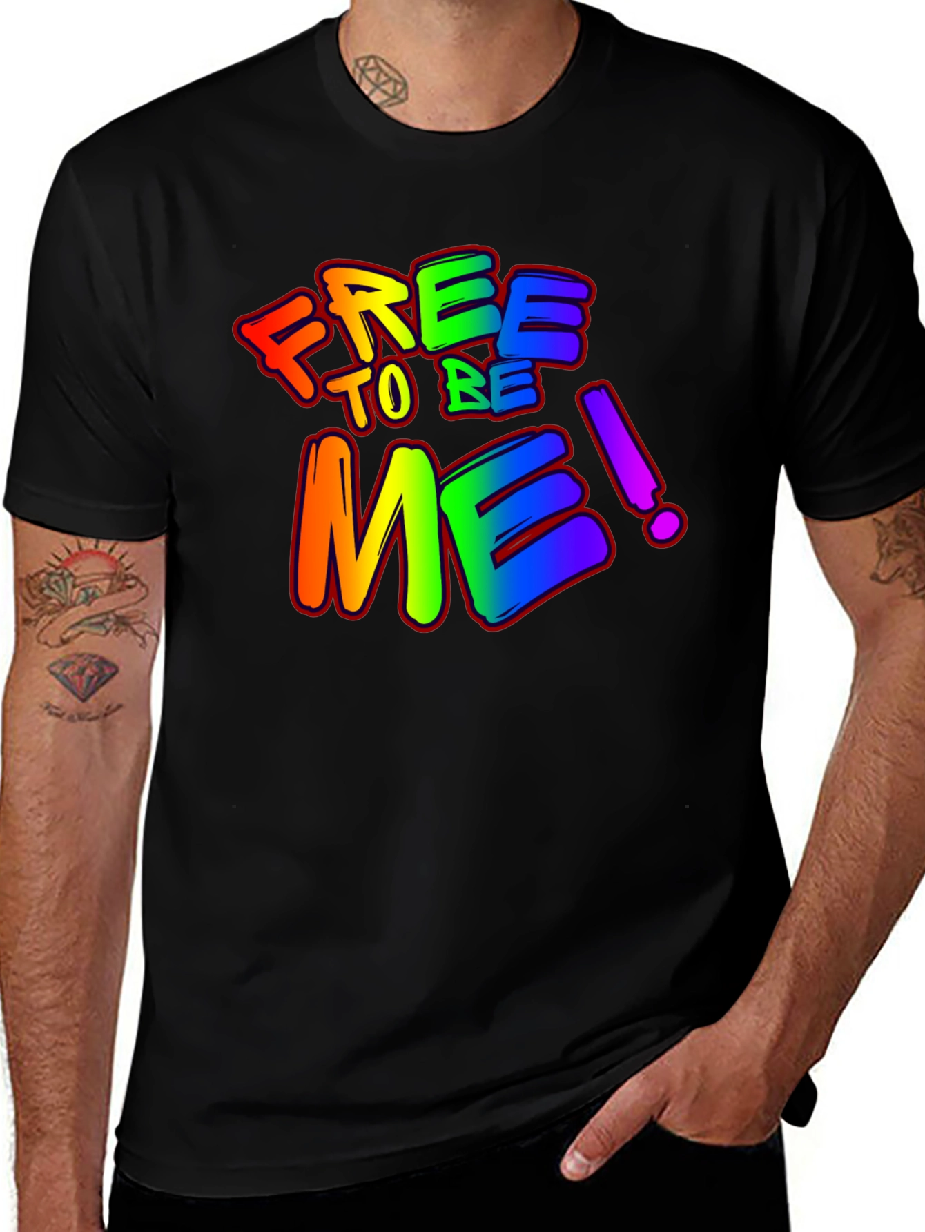 Variant 4 of Free to Be Me! Rainbow Graphic T-Shirt