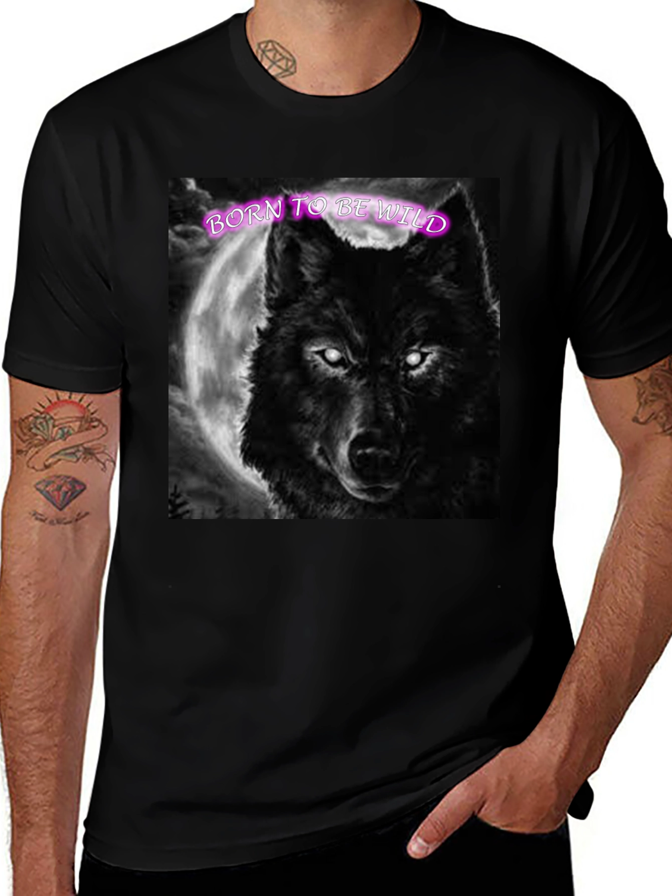 Variant 24 of Born to be Wild Wolf Graphic Tee