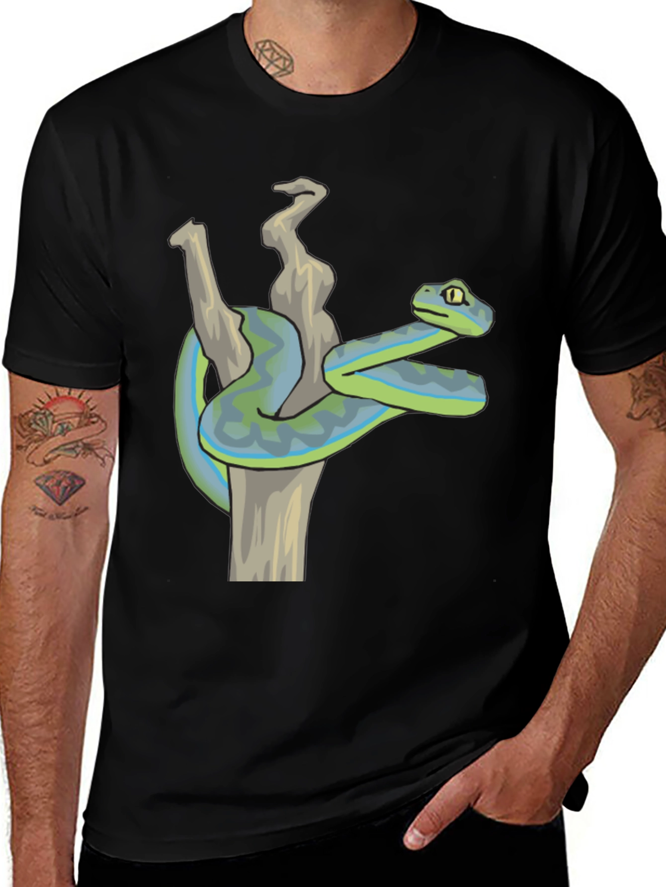 Black Snake T-Shirt: Reptile Art Tee main image