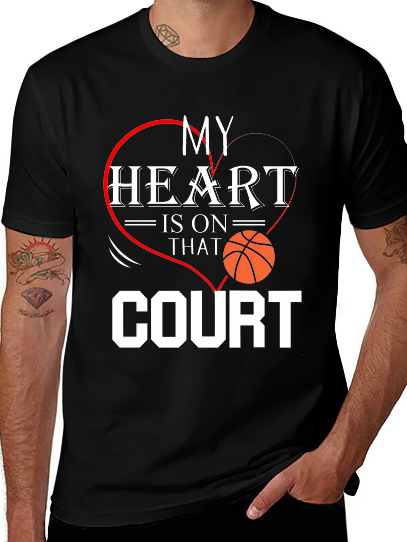 Variant 29 of Basketball Heartbeat Graphic T-Shirt