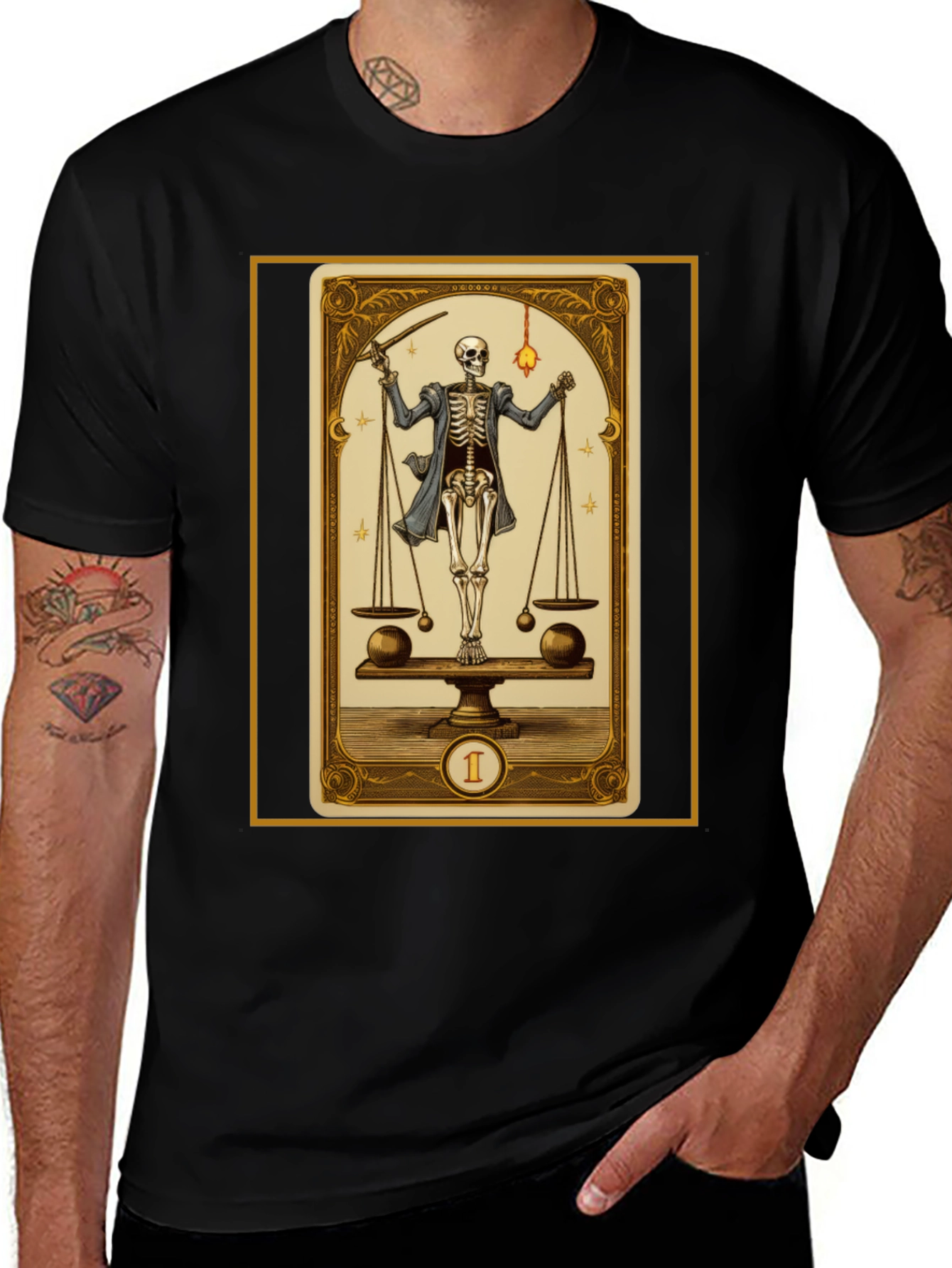 Variant 12 of Skeleton Tarot Card Graphic T-Shirt