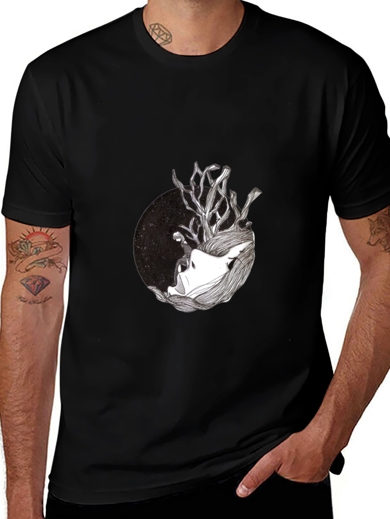 Variant 9 of Black T-Shirt with Artistic Graphic