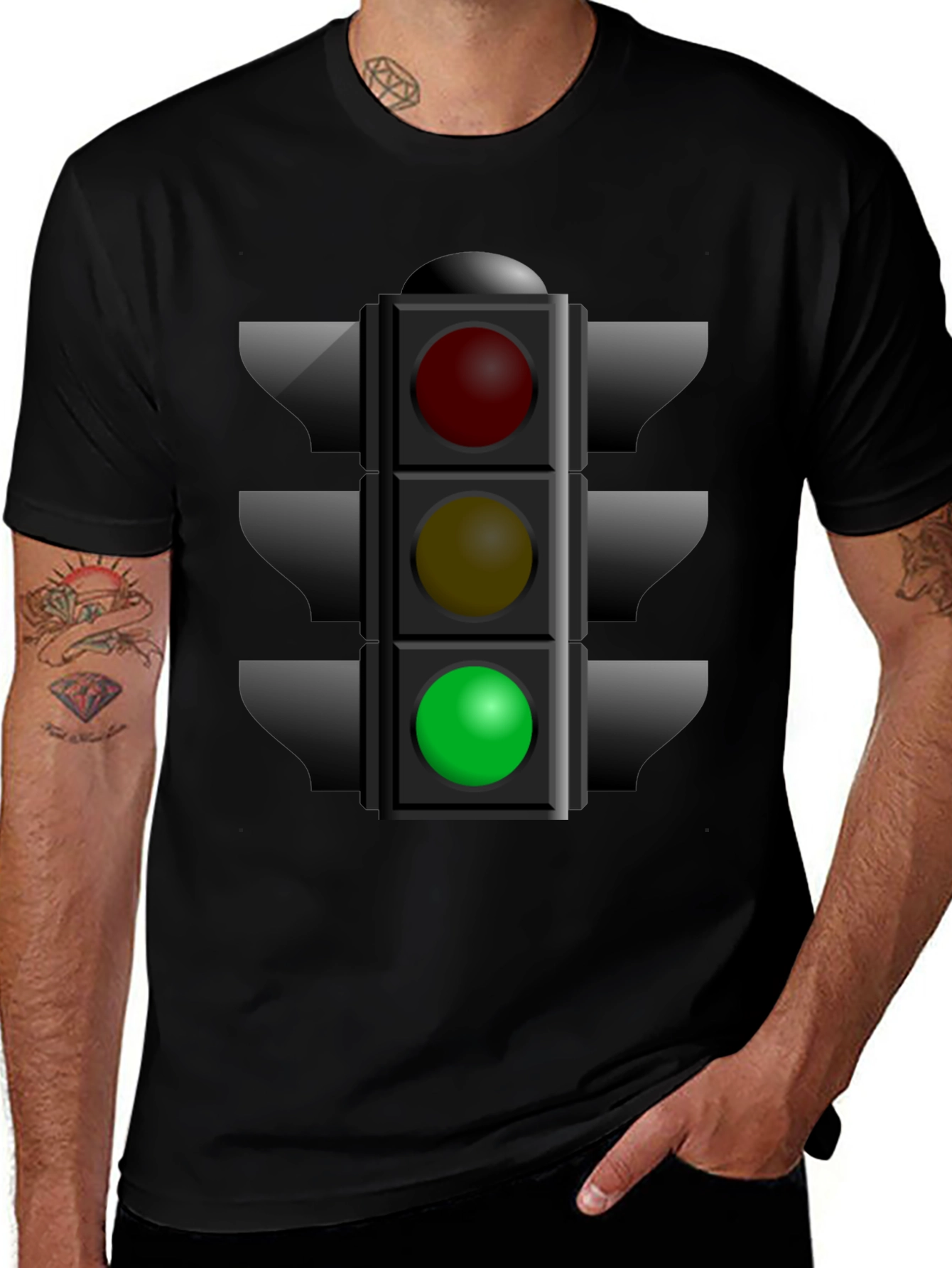 Variant 12 of Traffic Light Graphic Tee - Stoplight Shirt