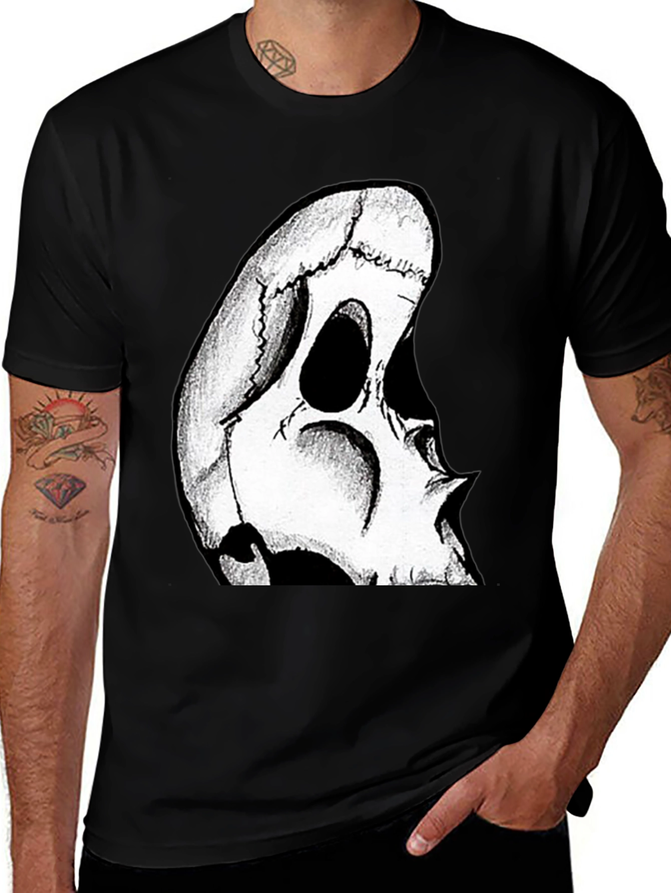 Variant 12 of Skull Graphic Tee - Men's Black T-Shirt