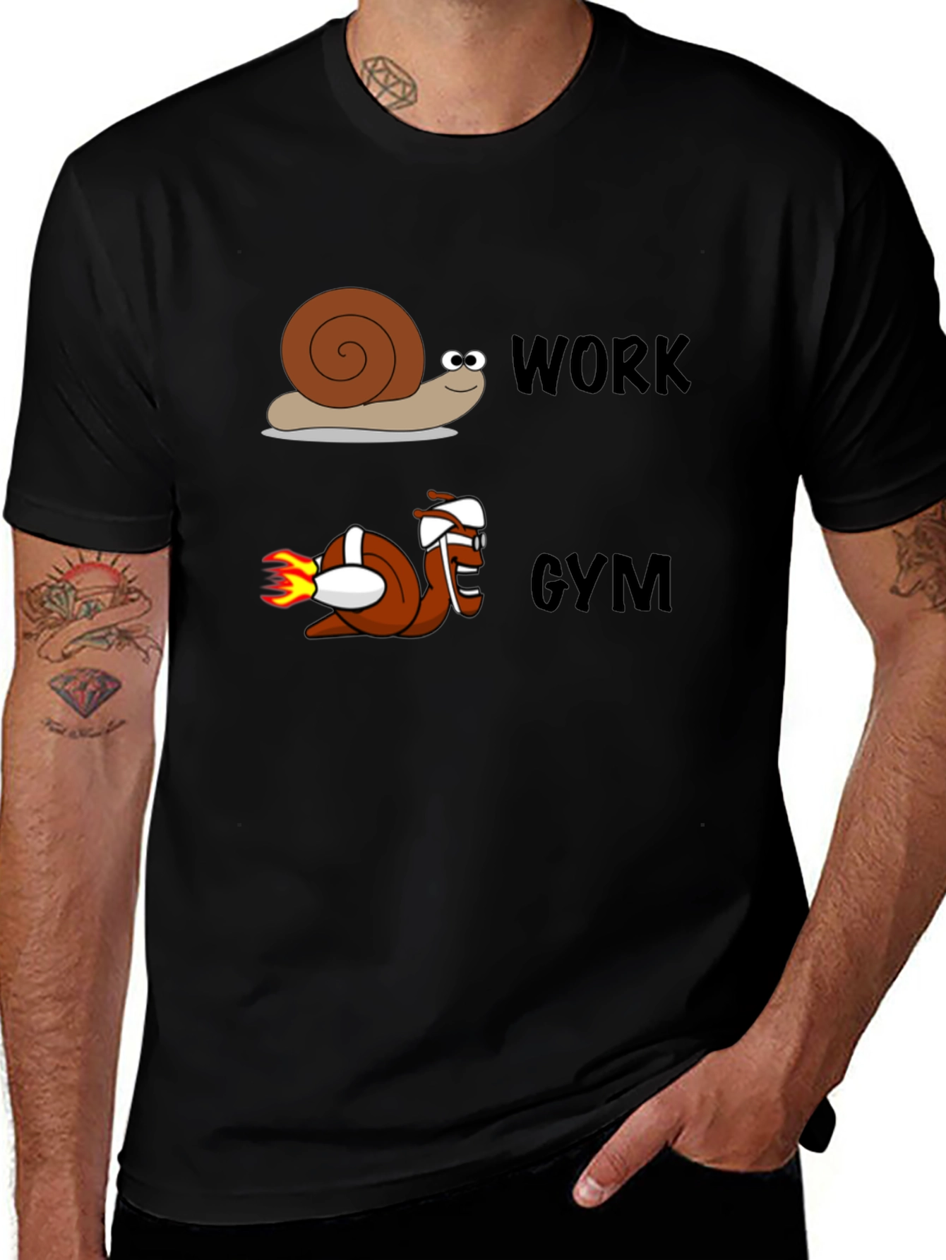 Variant 24 of Work Gym Snail Tee Funny Workout Shirt
