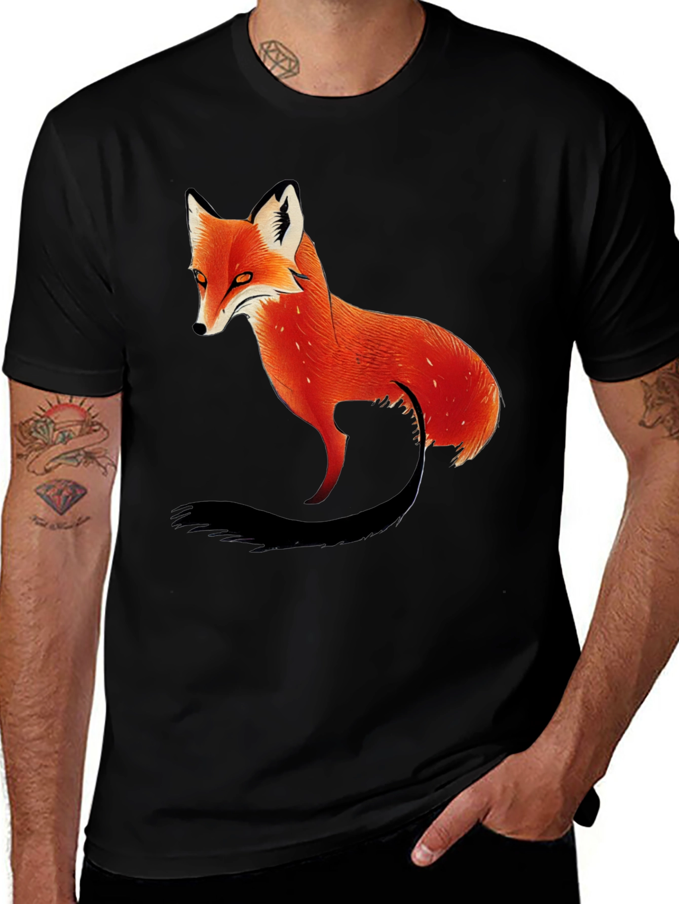 Variant 4 of Fox Graphic Black T-Shirt