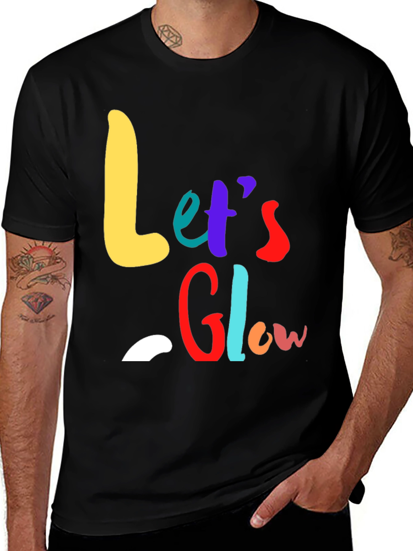 Variant 24 of Let's Glow Graphic Tee - Black