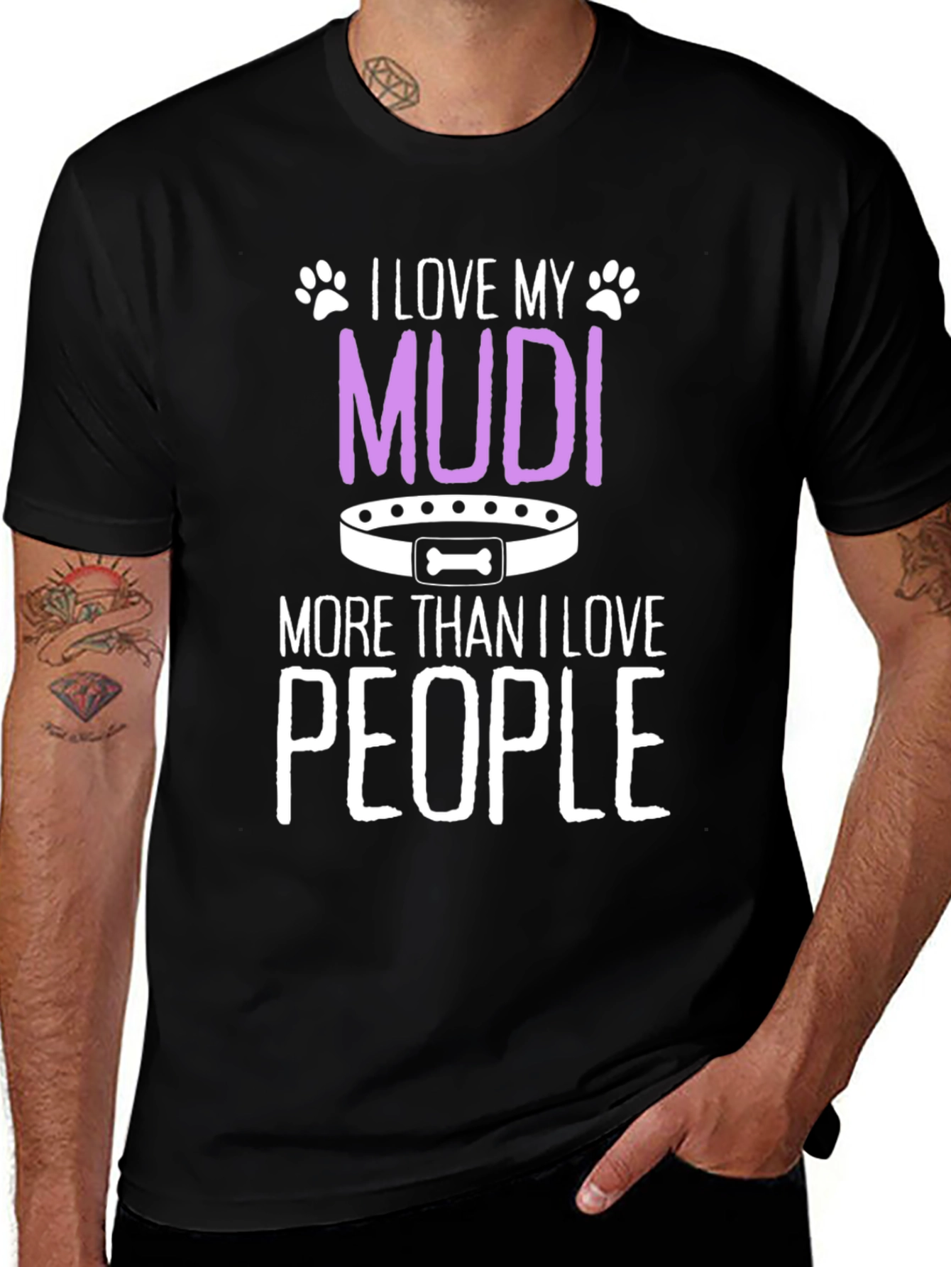 I Love My Mudi Dog T-Shirt - Unisex Crew Neck Tee