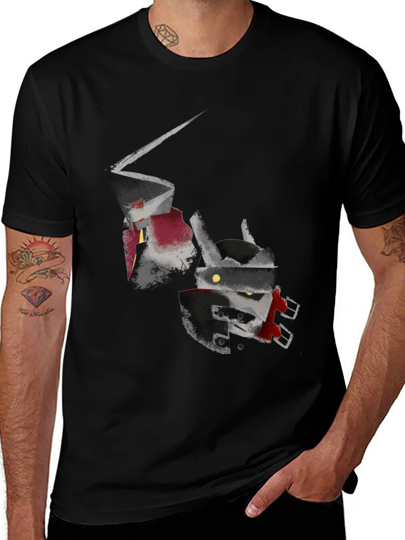 Variant 28 of Abstract Robot Graphic T-Shirt