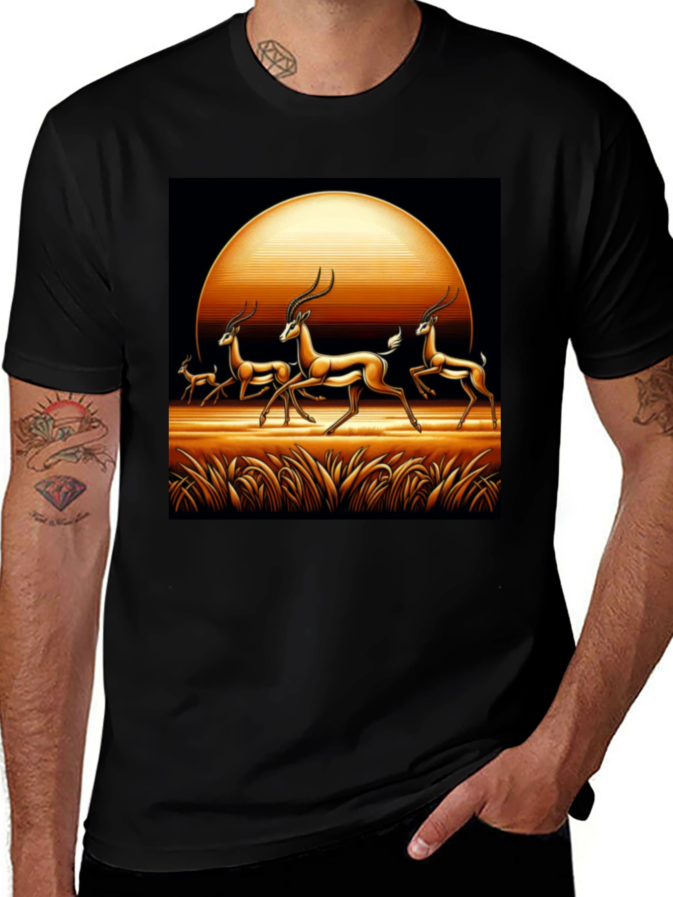 Variant 15 of Antelope Sunset Black Graphic Tee